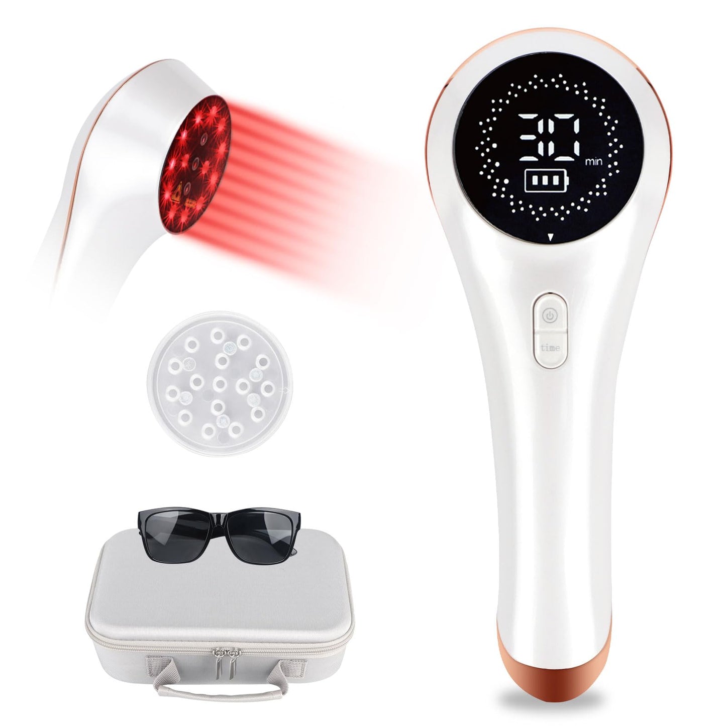 pinfriy 13*650nm & 3*808nm Handheld LLLT Cold Laser Therapy Device for Human & Pets, Infrared Light Therapy for Neck Back Wrist Shoulder, Joint and Muscles Pain Relief with Protective Magnetic Cover - Medaid International