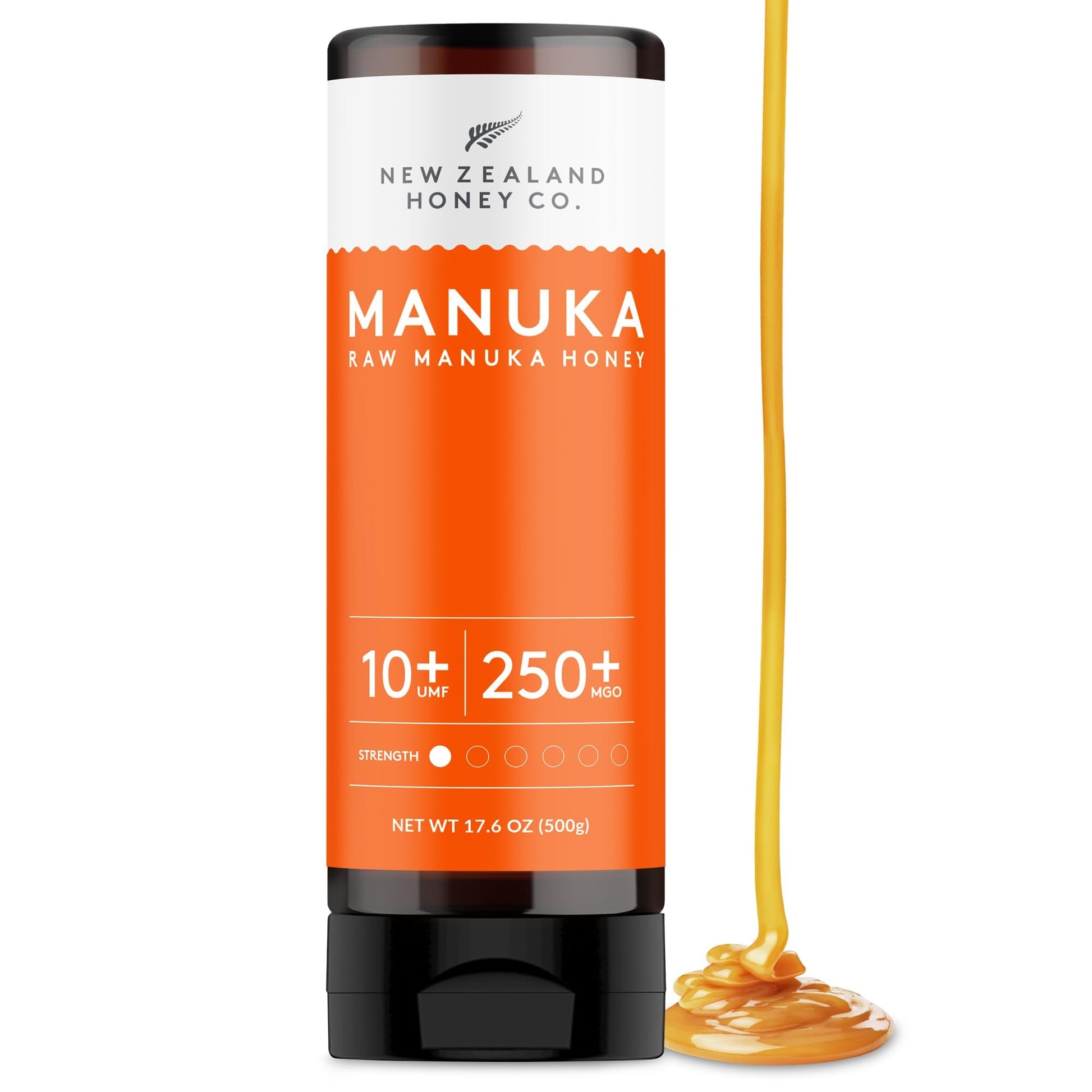 New Zealand Honey Co. Pure Manuka Honey Squeeze Bottle UMF 10+ / MGO 250+ | 17.6oz | 1.1 lb. (500g) - Medaid International