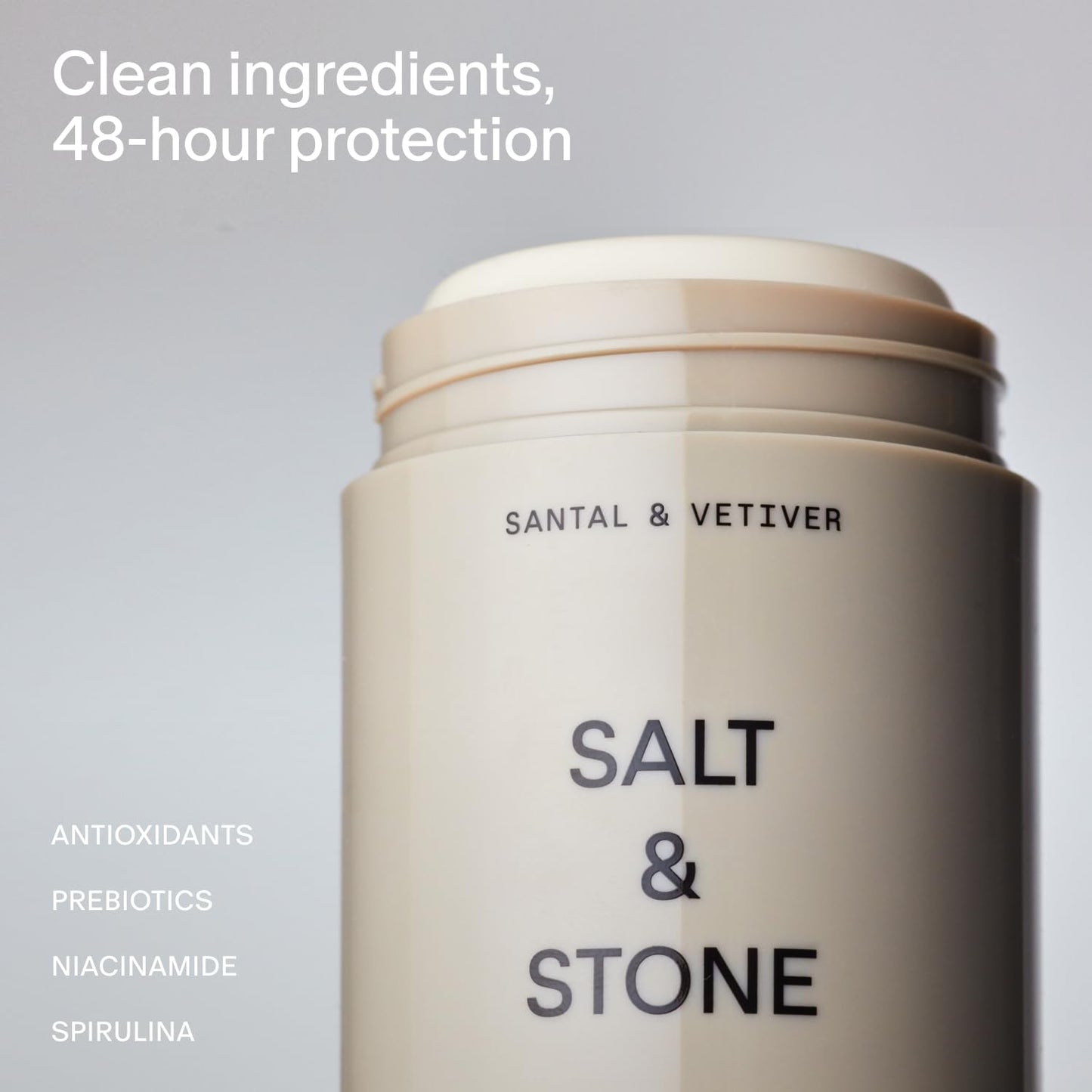 SALT & STONE Aluminum Free Deodorant | Extra Strength 48 Hour Protection for Women & Men | Made with Seaweed Extracts, Shea Butter & Prebiotics (Santal & Vetiver) - Medaid International