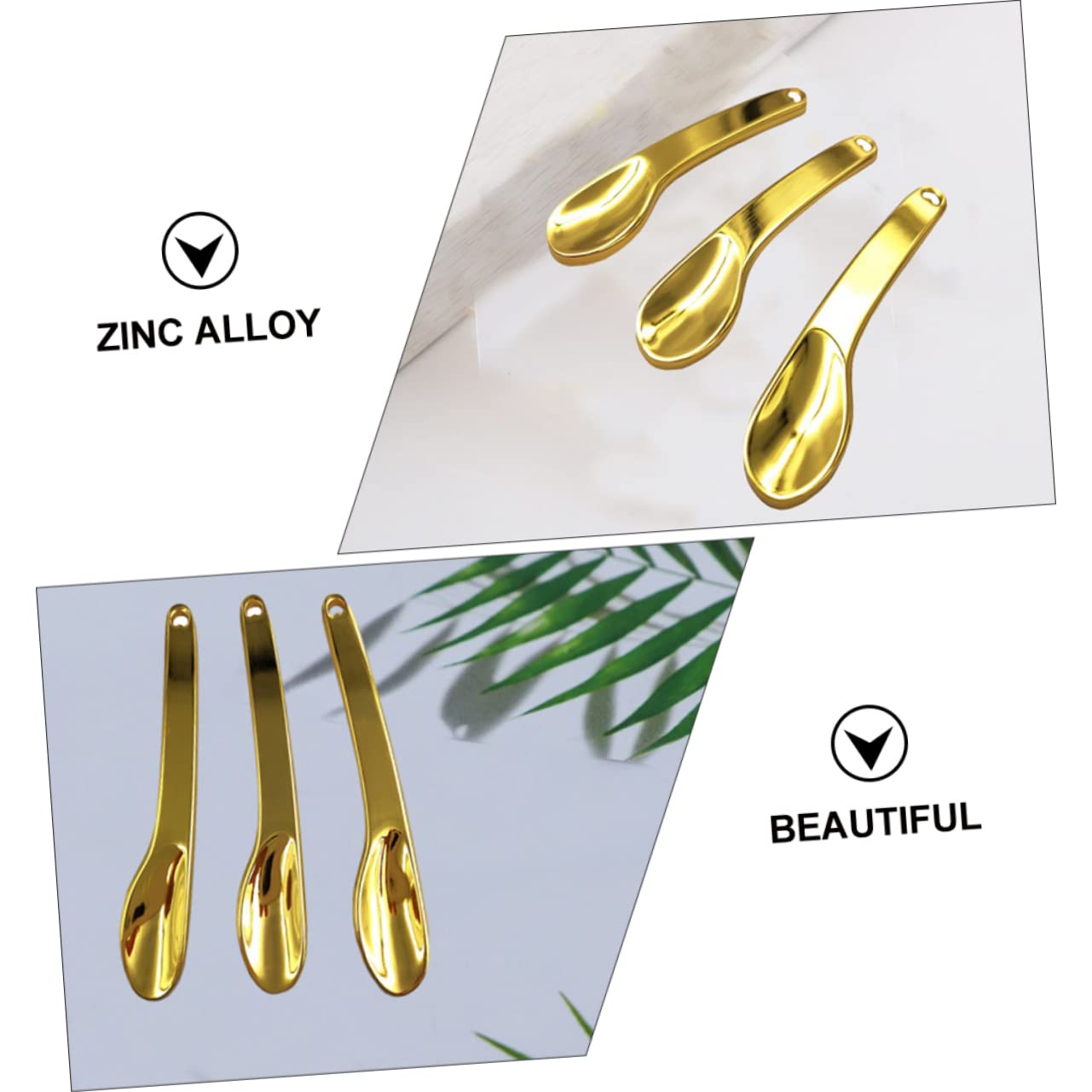 HEALLILY 5pcs Makeup Supply Zinc Alloy Face Cream Eye Cream Spoon for Skincare Golden Facial Mask Scoop Travel-friendly Design - Medaid International