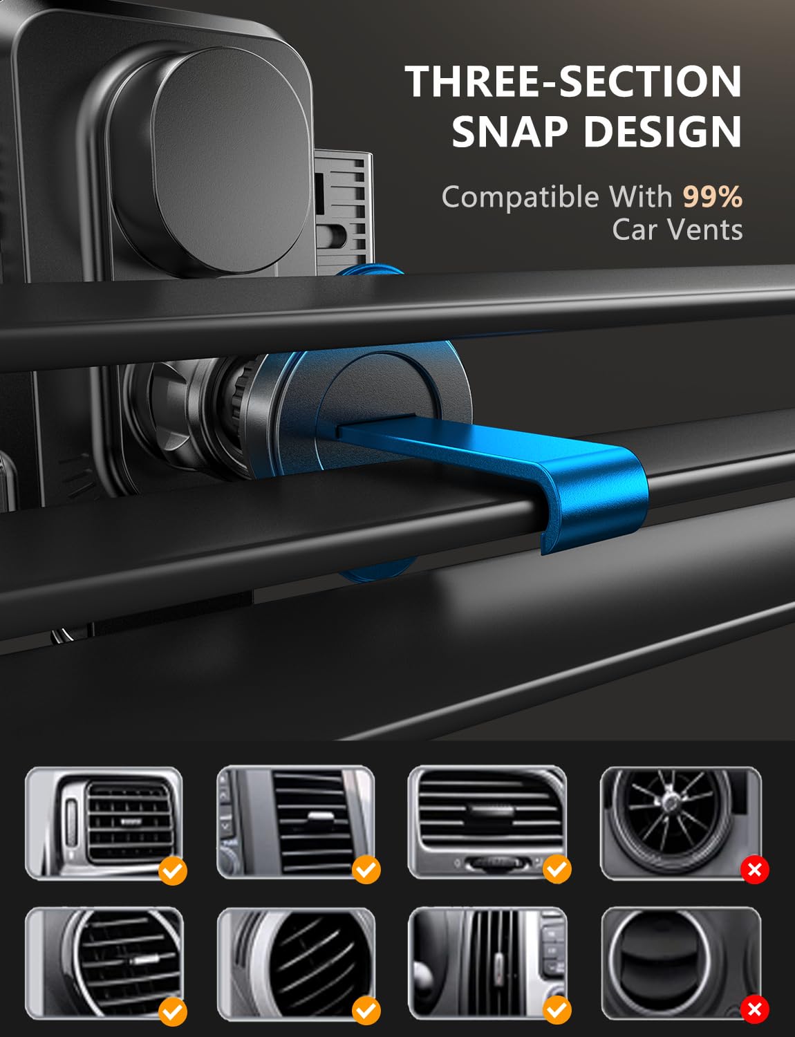 JOYMASS Wireless Car Charger, Phone Holders for Your Car, 15W Auto Clamping Phone Mount Car Accessories for iPhone 16 15 14 13 12 Mini Pro Max 11 XR XS, Samsung Galaxy S24 Ultra S23 S22+ Note 20, etc - Medaid International