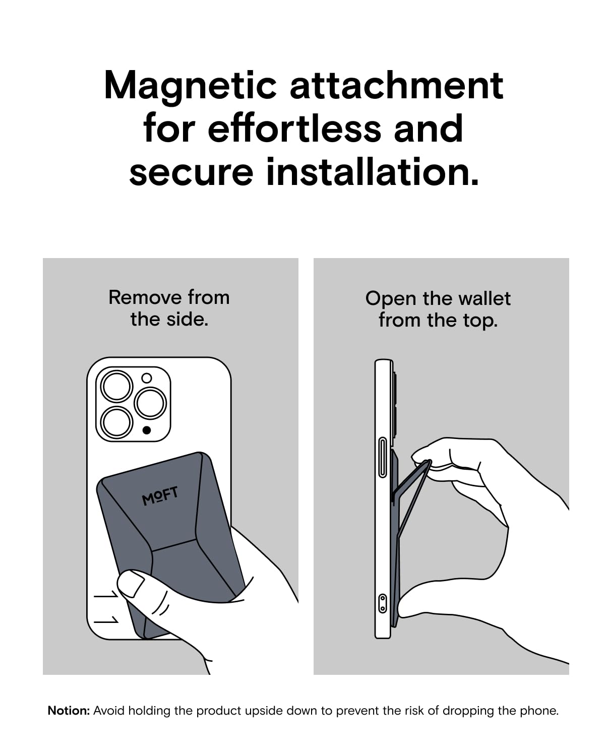 MOFT Magnetic Wallet Stand Compatible with iPhone 17/16/15/14/13/12 Series, Angle Adjustment & Magsafe Compatible MOVAS Phone Stand,Cool Grey - Medaid International