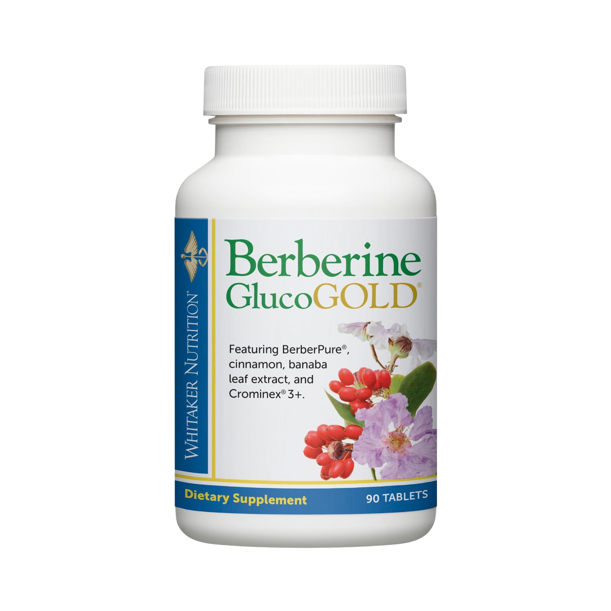 Dr. Whitaker’s Berberine GlucoGold Supplement with 1500 mg per Day of BerberPure Berberine, Concentrated Cinnamon, Crominex Chromium and Banaba Leaf Extract (90 Tablets) - Medaid International