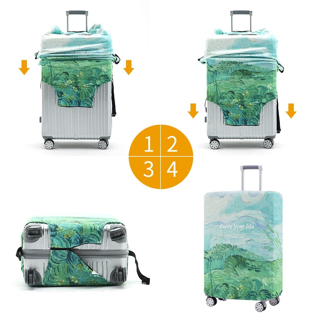 Luggage Cover, KASTWAVE Washable Suitcase Cover, Anti-scratch Suitcase Protector Fits 18-32 Inch Luggage (M)