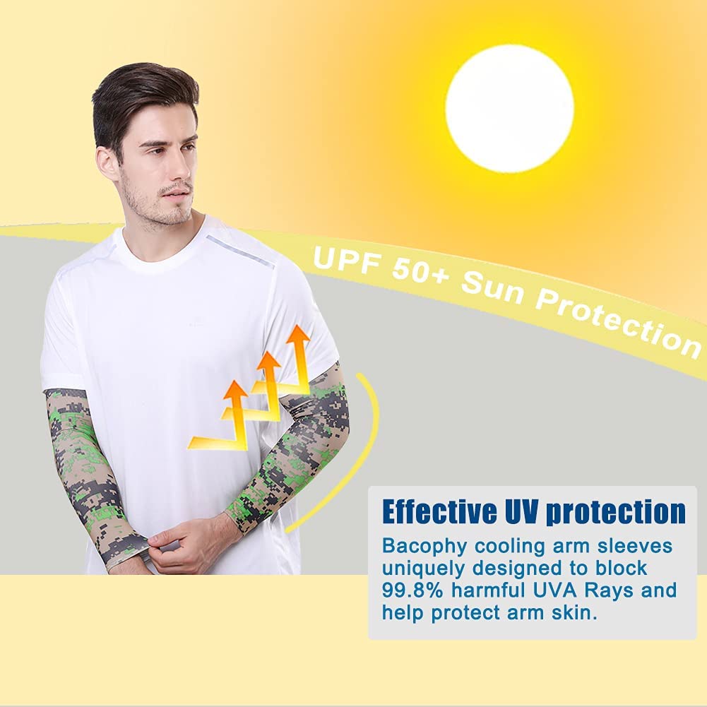 KASTWAVE Sun UV Protection Cooling Arm Sleeves, UPF 50 Compression Long Arm Cover, Arm Sun Sleeves Compression UV Protection Cooling, Cycling, Driving, Golf, Running for Men & Women - 3 Pairs