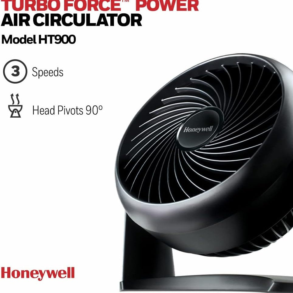 Honeywell TurboForce Power Fan (Quiet Operation Cooling, 90° Variable Tilt, 3 Speed Settings, Wall Mount Feature, Table Fan) HT900E - Medaid International