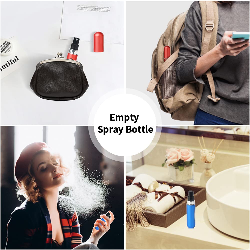 Saiveina Portable 5ml Mini Perfume Atomizer Bottles, Refillable Perfume Spray Bottle, Scent Pump Case, Empty Perfume Bottles for Travel and Outgoing(4 Pack) - Medaid International