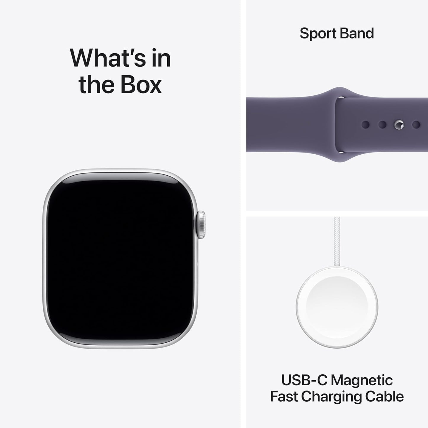 Apple Watch Series 11 GPS 42mm Smartwatch with Silver Aluminium Case with Purple Fog Sport Band S/M. Sleep Score, Fitness Tracker, Health Monitoring, Always-On Display, Water Resistant