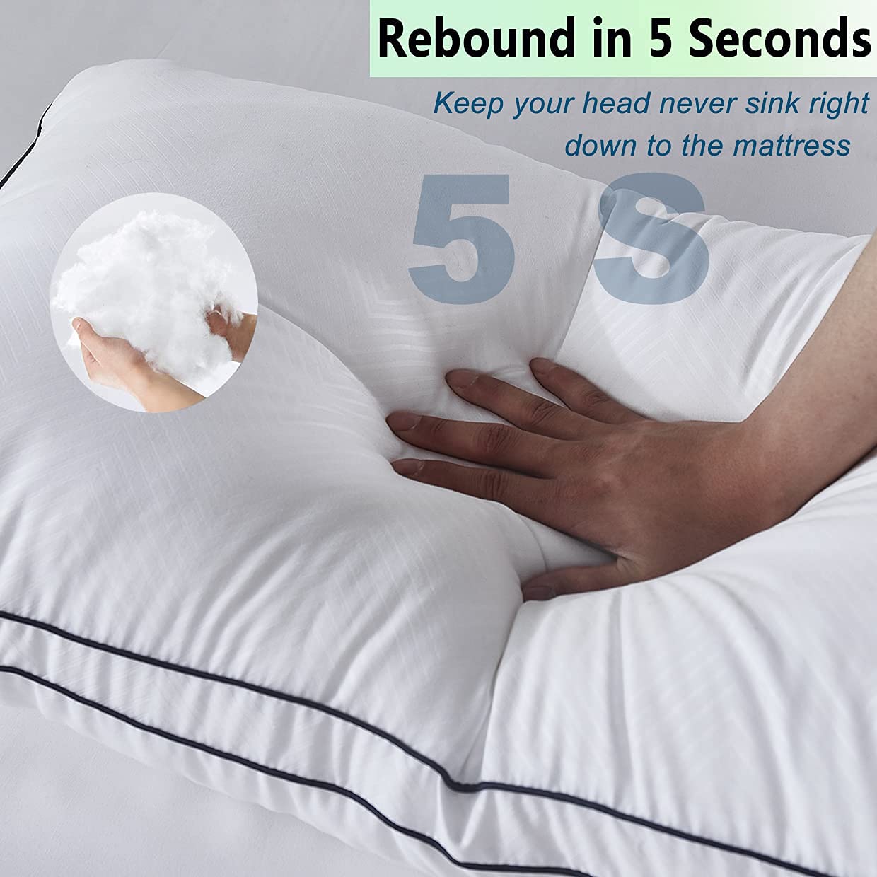 Gehannah Bed Pillows for Sleeping, Luxury Plush Soft Pillow with Home and Hotel, Breathable Microfiber Cover Skin-Friendly Pillows for Side Back Sleepers - Medaid International