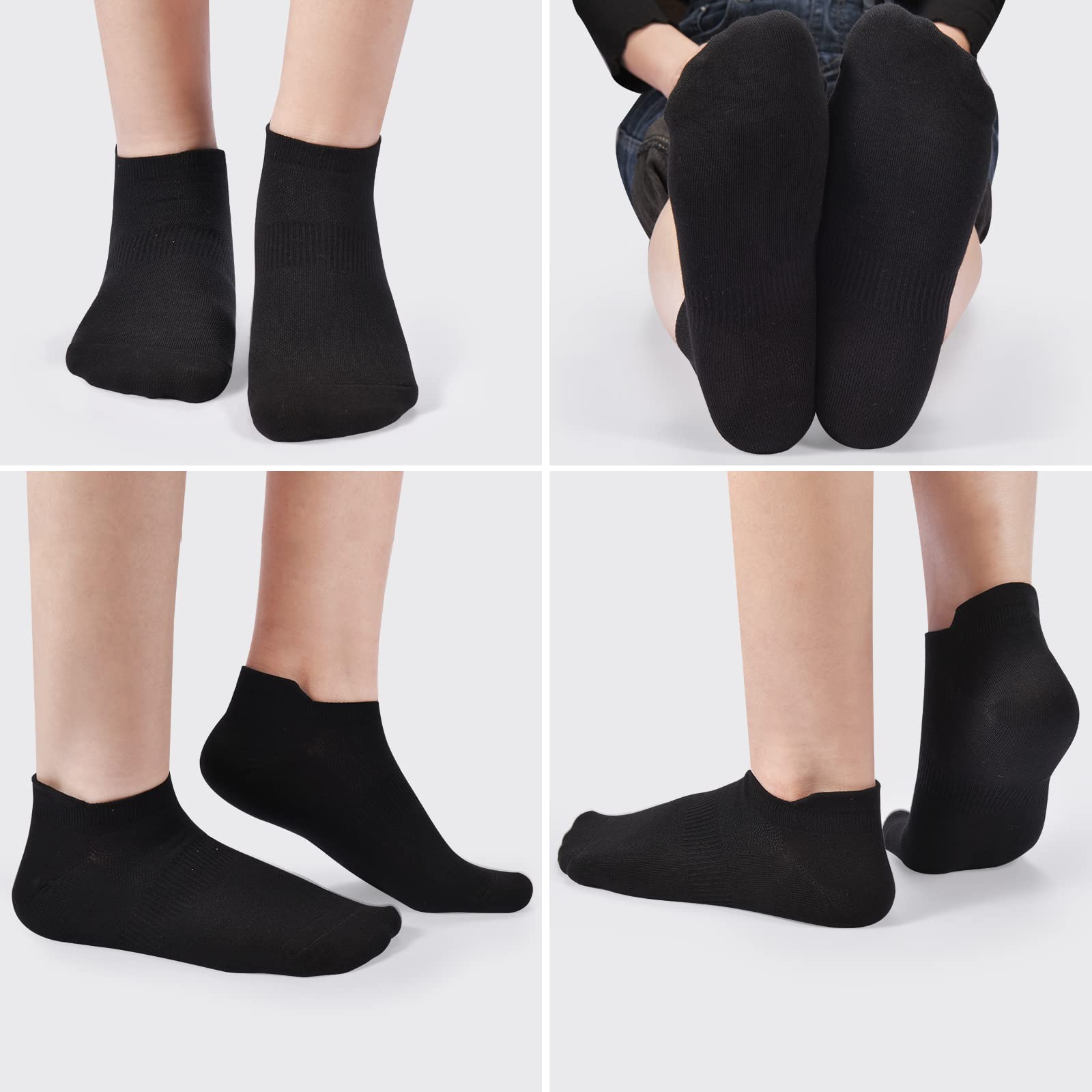 ATBITER Ankle Socks Womens and Men Thin Athletic Running Low Cut No Show Socks With Heel Tab 6/10-Pairs - Medaid International