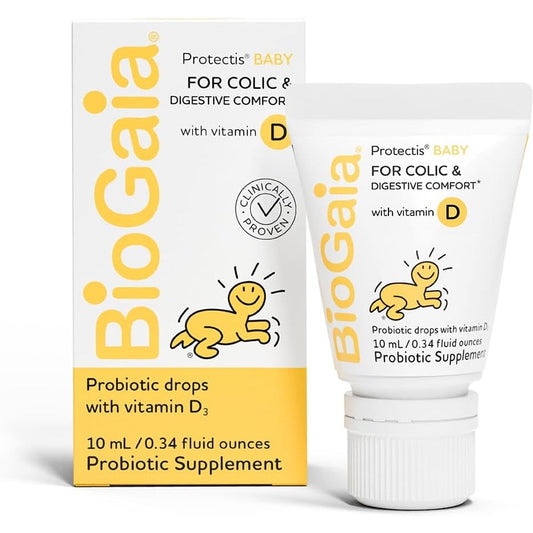 BioGaia Baby Probiotic Drops - Colic & Gas Relief + Vitamin D, 50-Day Supply, Safe for Newborns, Reduces Crying, Fussing, Colic, Gas, Spit-ups & Constipation, No allergens, dairy or soy - Medaid International