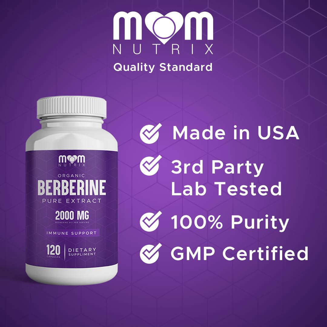 THE MONK Organic Berberine Extract 2000mg - Vegan, Non-GMO - Immune Support - Berberine HCL Supplement for Women & Men - 120 Capsules - Medaid International