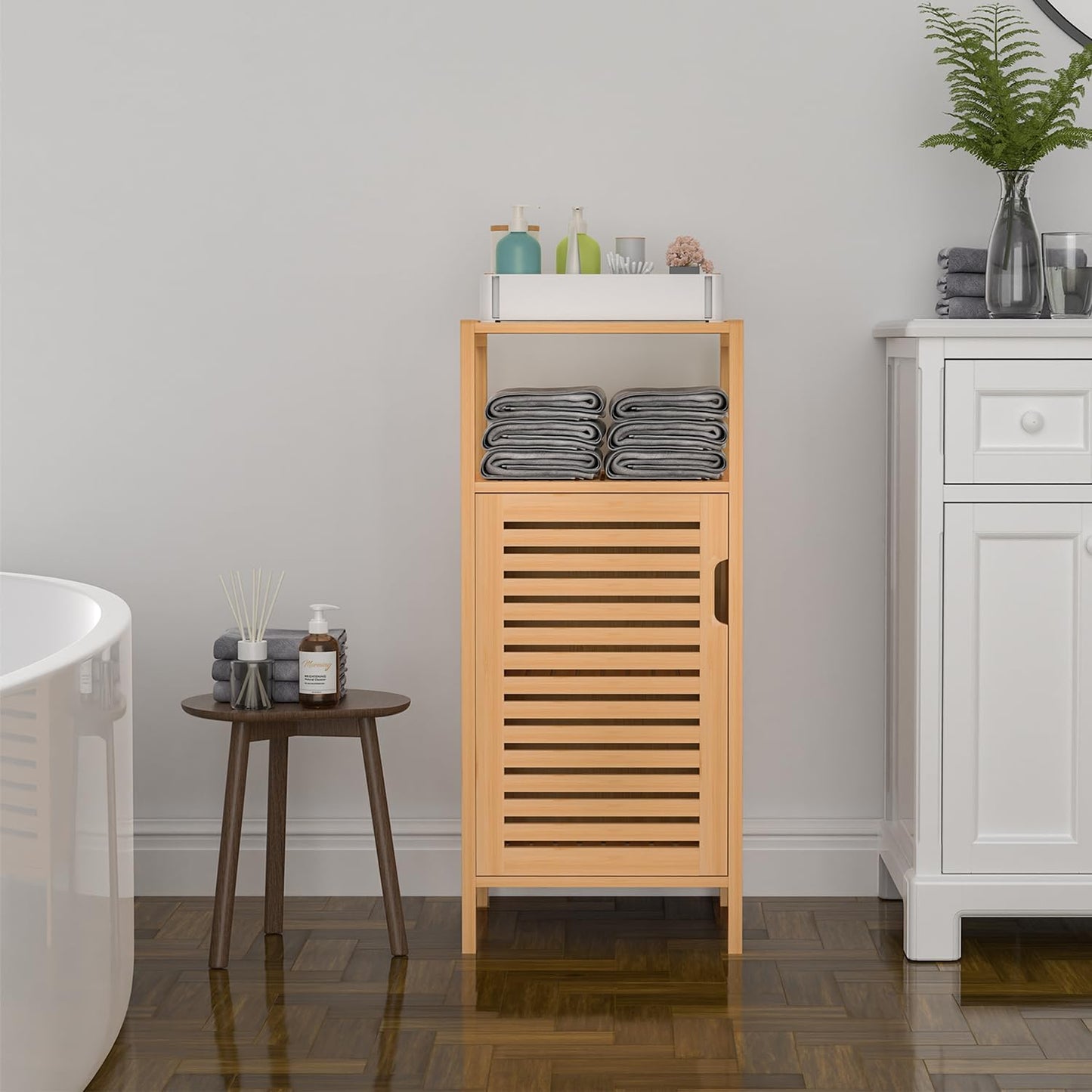 Bamboo Bathroom Storage Cabine