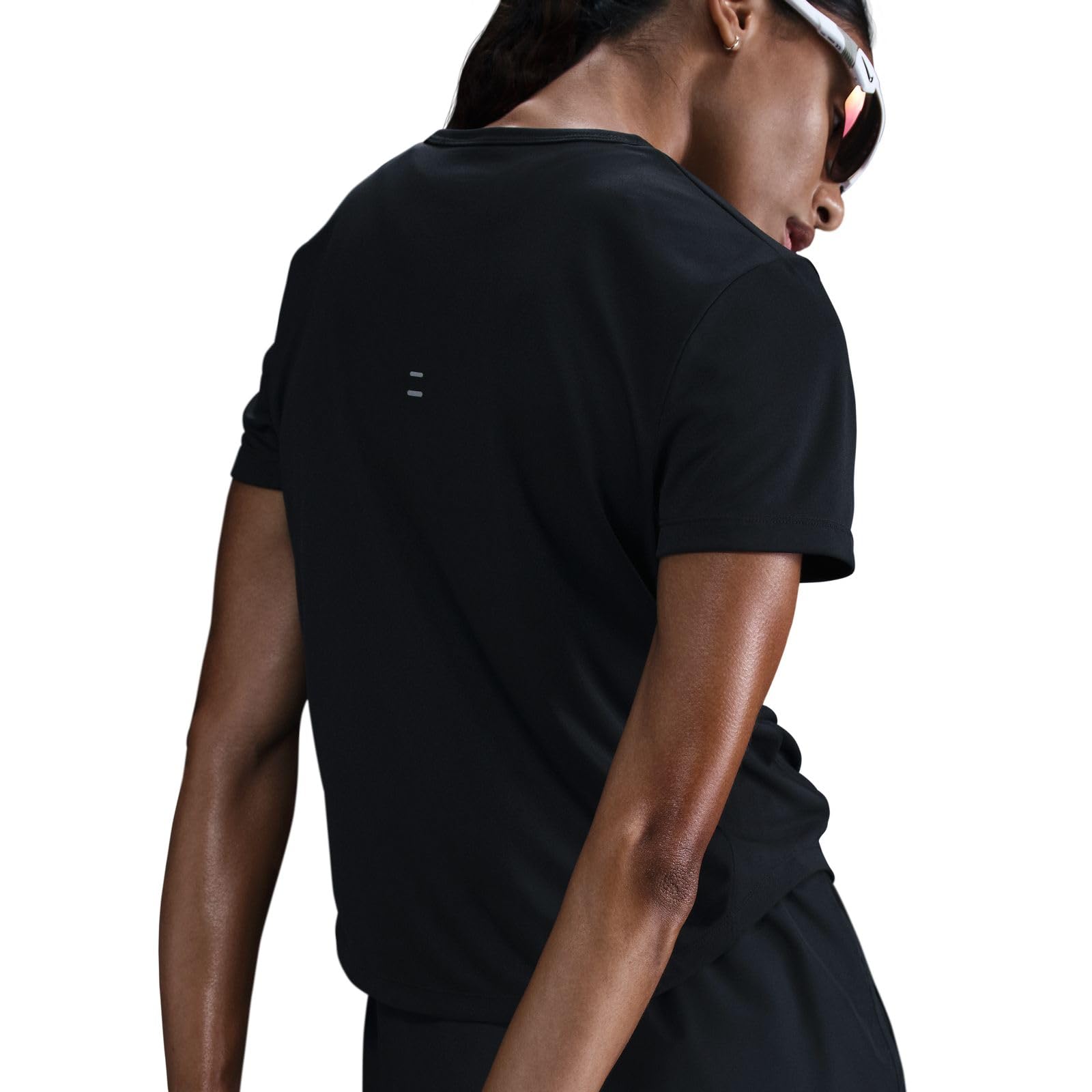 Nike Women's Tempo Dri-Fit Short-Sleeve Running Top, Black/Reflective Silver - Medaid International