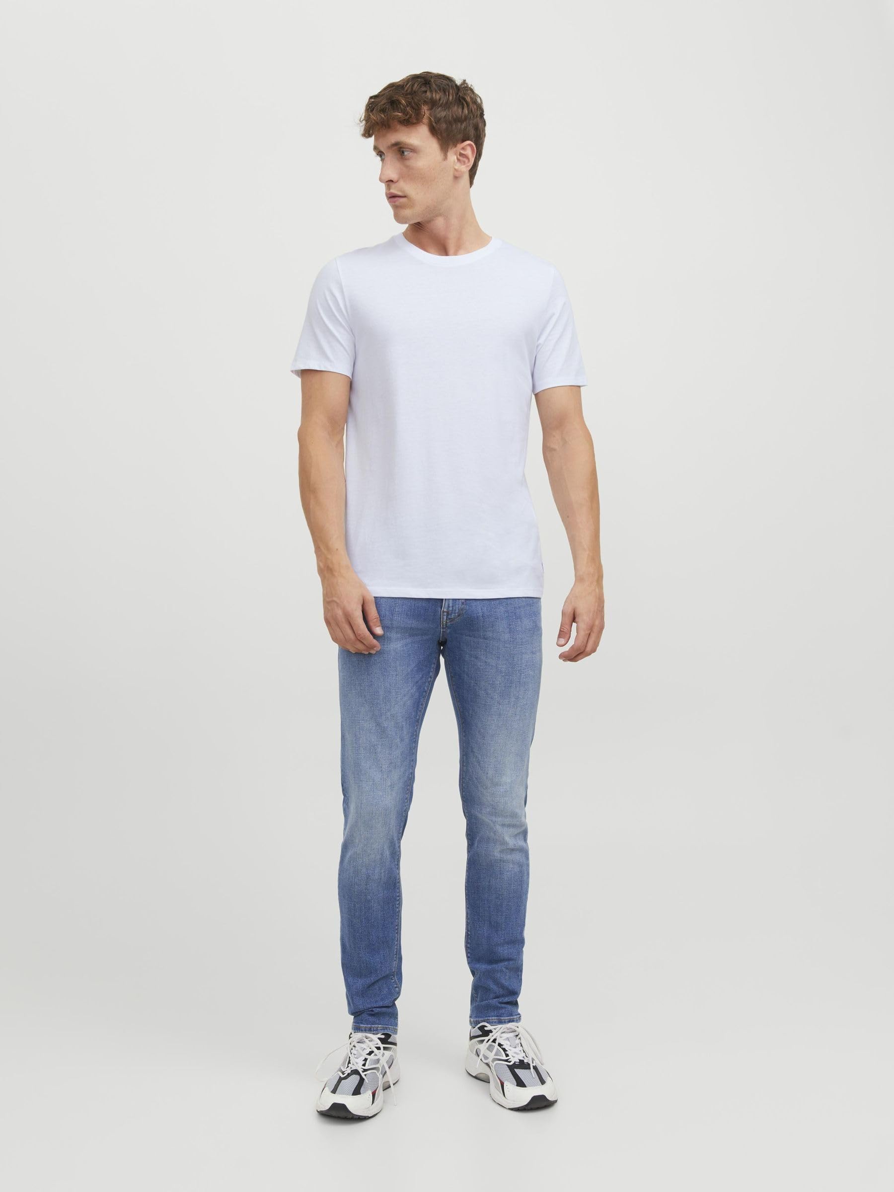 Jack & Jones Mens 2 Pack Crew Neck Cotton T-Shirts White X-Large - Medaid International