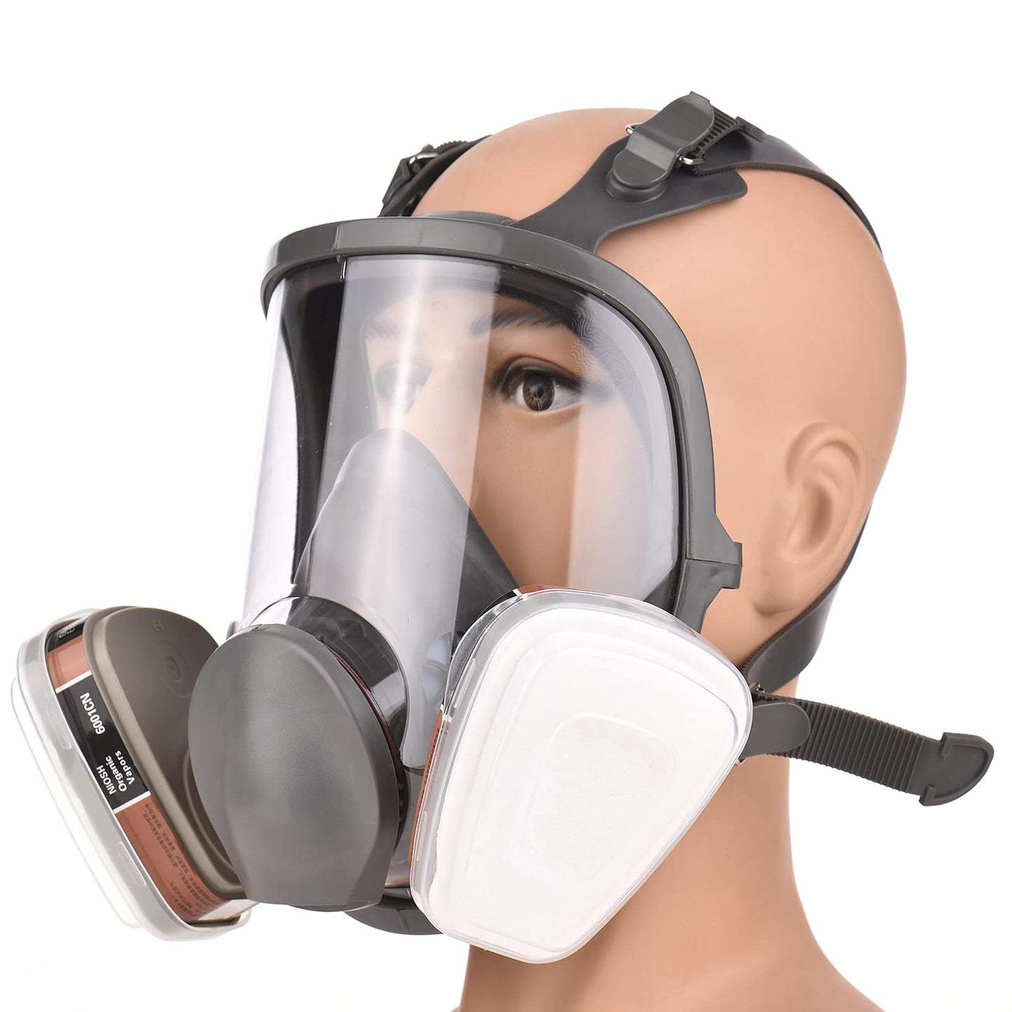Full Face Cover, 18 in 1 Reusable Breathing Cover with Organic Gas Steam Wide field of view for painting, polishing, welding machine and other work protection