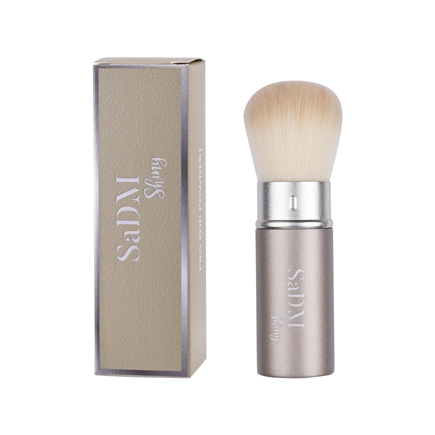 Retractable Kabuki Makeup Brush - Blender Brush for Powder, Cream, Liquid Foundation, Sunscreen, Blush Blending & Bronzer - Professional Make Up Brush - Full Face Makeup Brush - Vegan & Cruelty Free - Medaid International