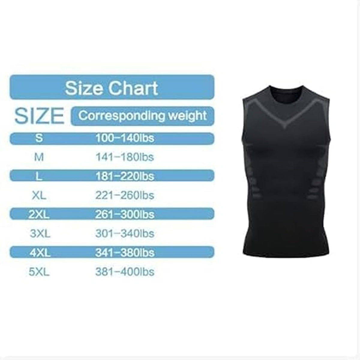 TERRIFI Compression Shirts for Men Shapewear Tummy Control Body Shaper Slimming Undershirt Short Sleeve Tank Top, for Gynomastica Shapewear Vest Men, L Size