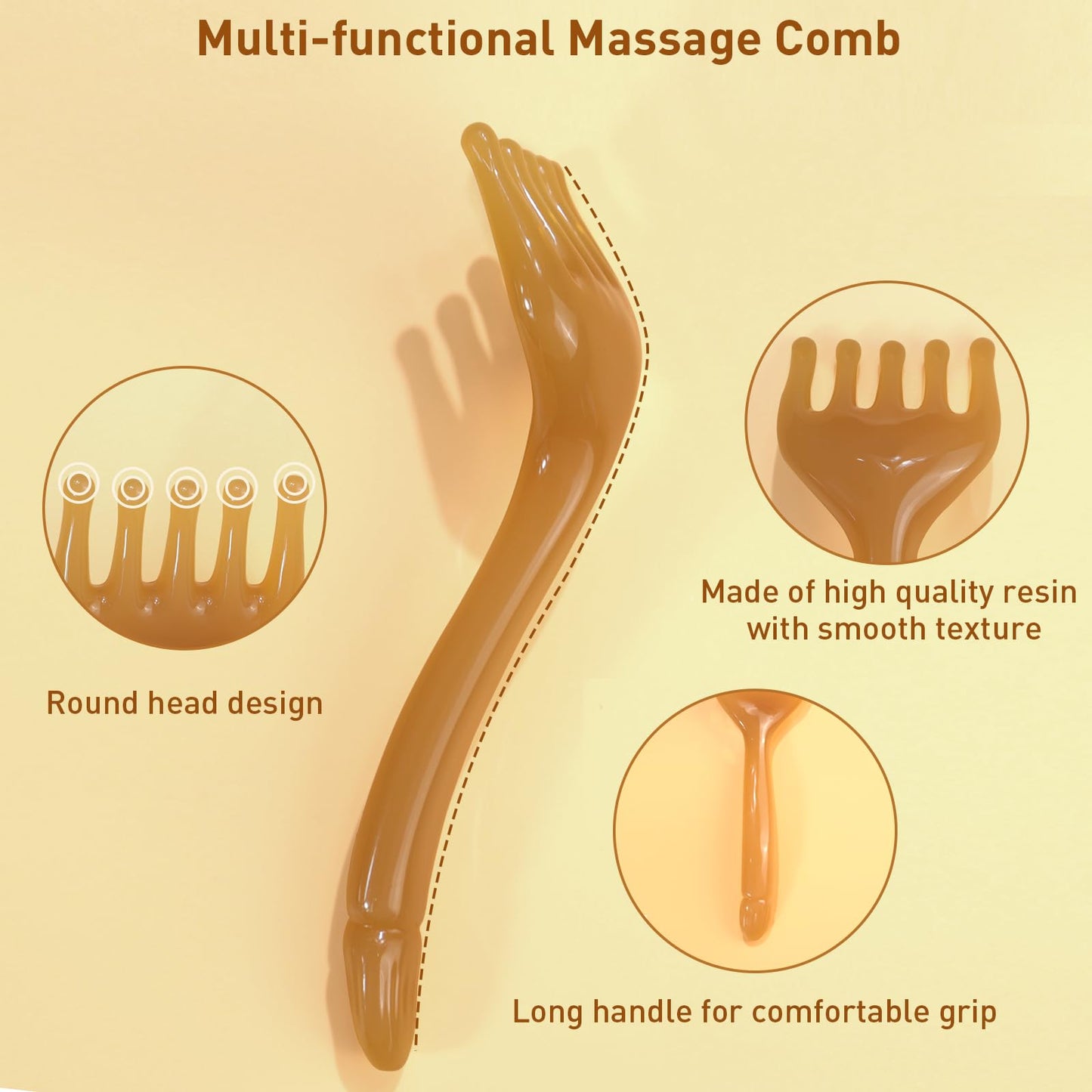 DUAIU Head Massager Scalp, Manual Hair Scalp Massager, Gua Sha Five Claw Scalp Massage Tool Comb, Facial Massager for Head Face Eye Nose Jaw Neck - Medaid International