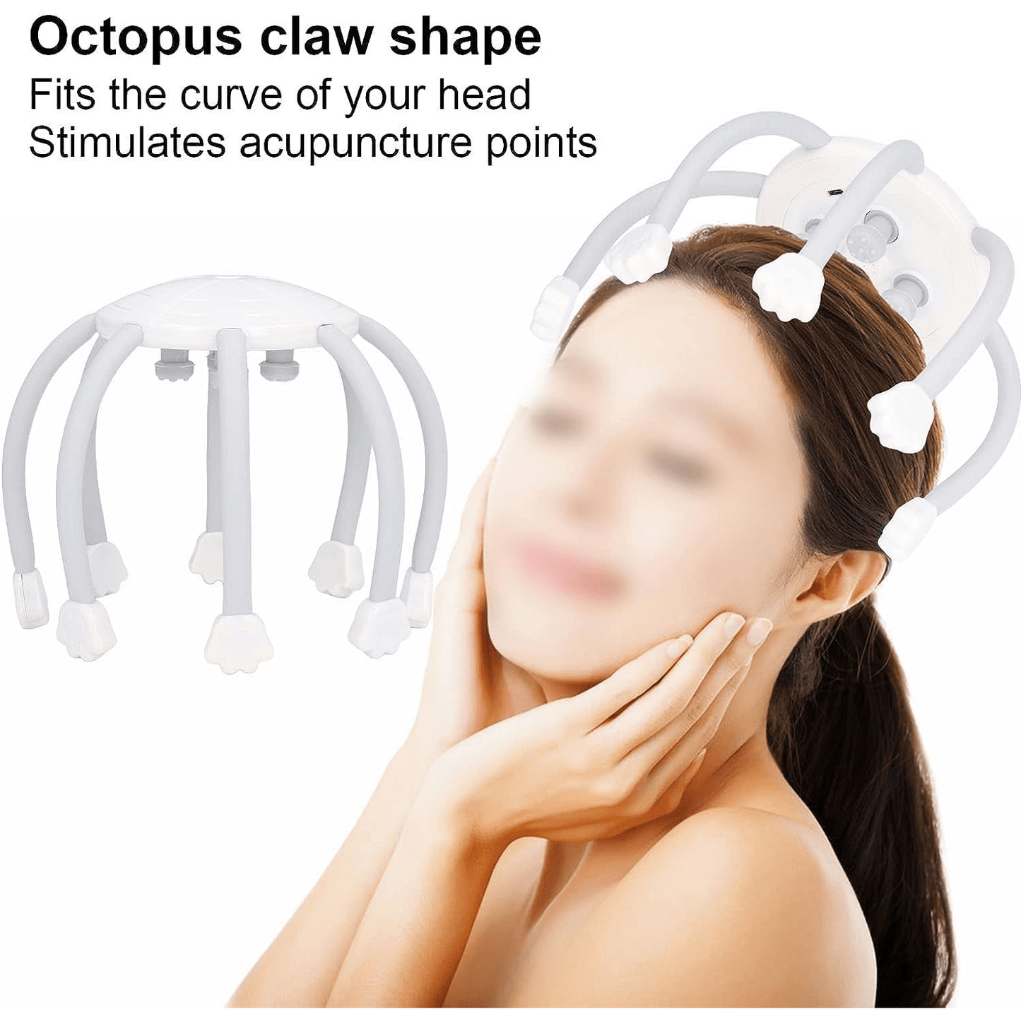 Portable Black Electric Head Massager ‚Äì Hands-Free Stress, Headache & Pain Relief - Medaid International