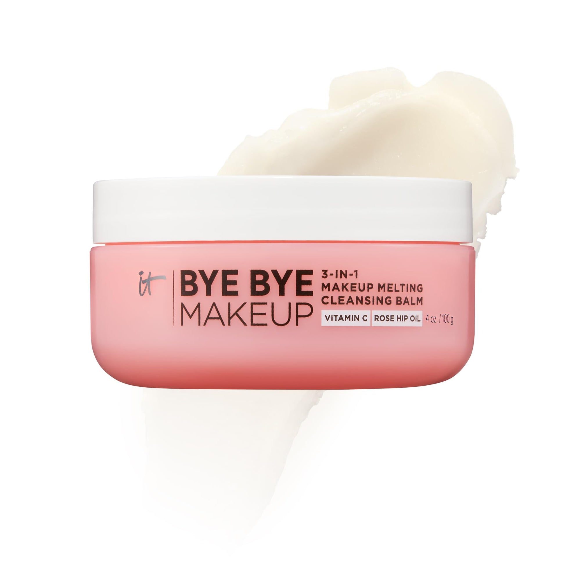 IT Cosmetics Bye Bye Makeup Cleansing Balm - 3-in-1 Makeup Remover, Facial Cleanser & Hydrating Facial Mask - With Vitamin C, Ceramides, Shea Butter & Rosehip Oil - 4 oz - Medaid International