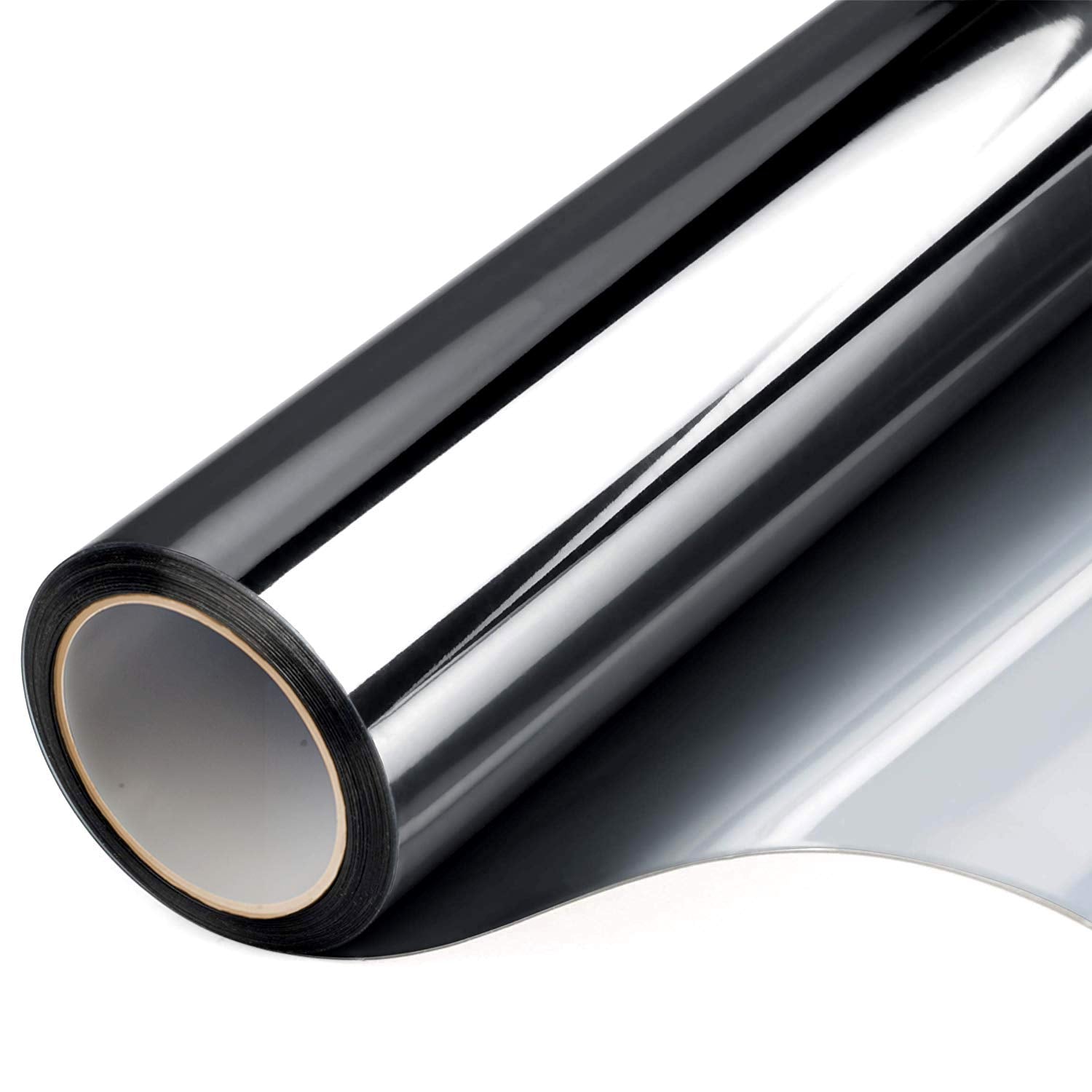 FILMGOO One Way Privacy Window Film Mirror Window Tint for Home Daytime Privacy Heat Control Anti UV Static Cling Covers (Black Silver,17.5 Inch X 94.48 Inch) - Medaid International