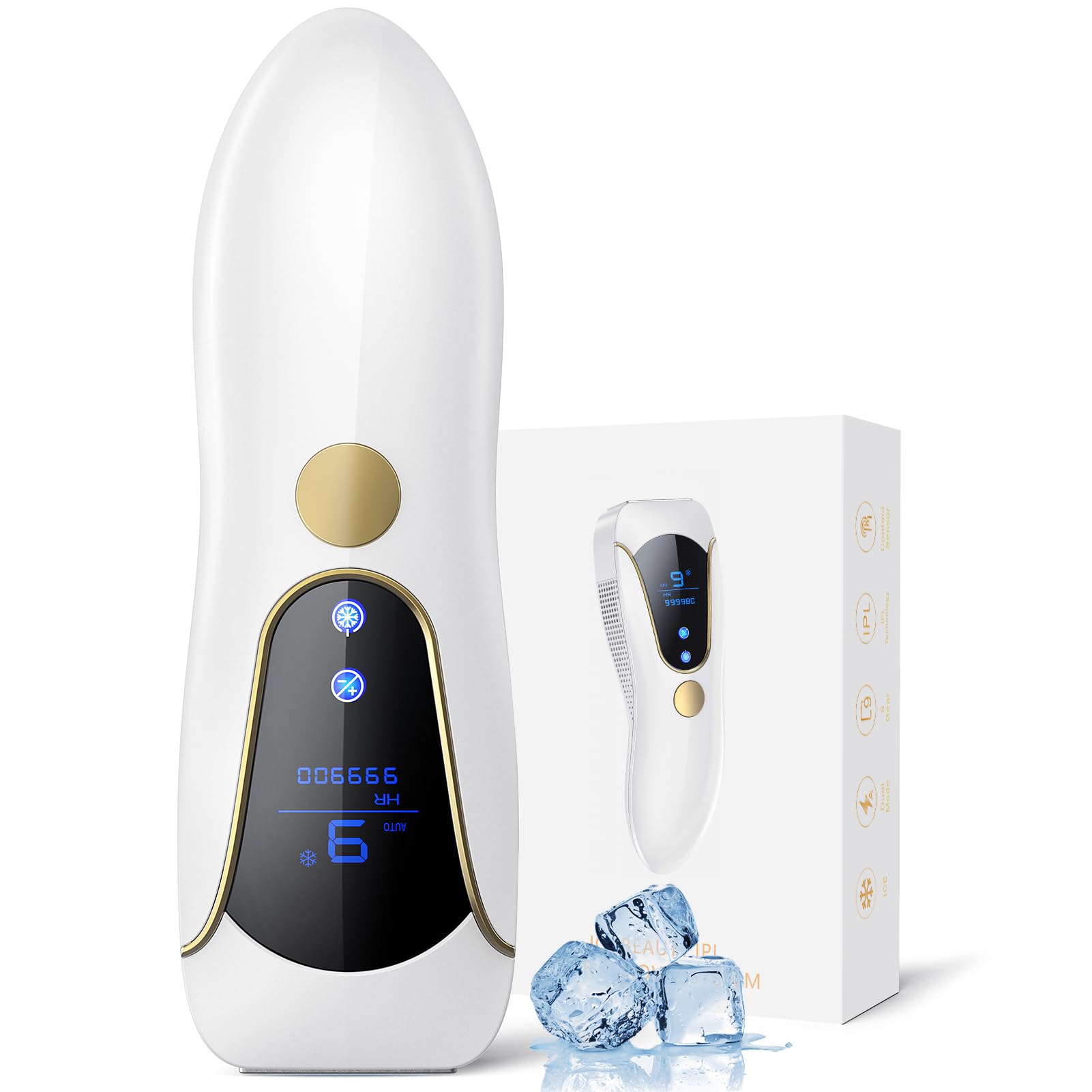 Finequin Laser Hair Removal for Women and Men, Air 15 Ice-cooling IPL Device Hair Removal for Nearly Painless & Long-Lasting Results From Home, 3 Modes & Auto Flashing for Fast Full Body Hair Removal - Medaid International
