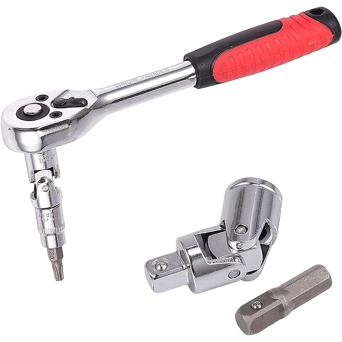 46 Pieces Ratchet Set Metric Tool Kit 1/4 Inch Wrench Handle Tool Set