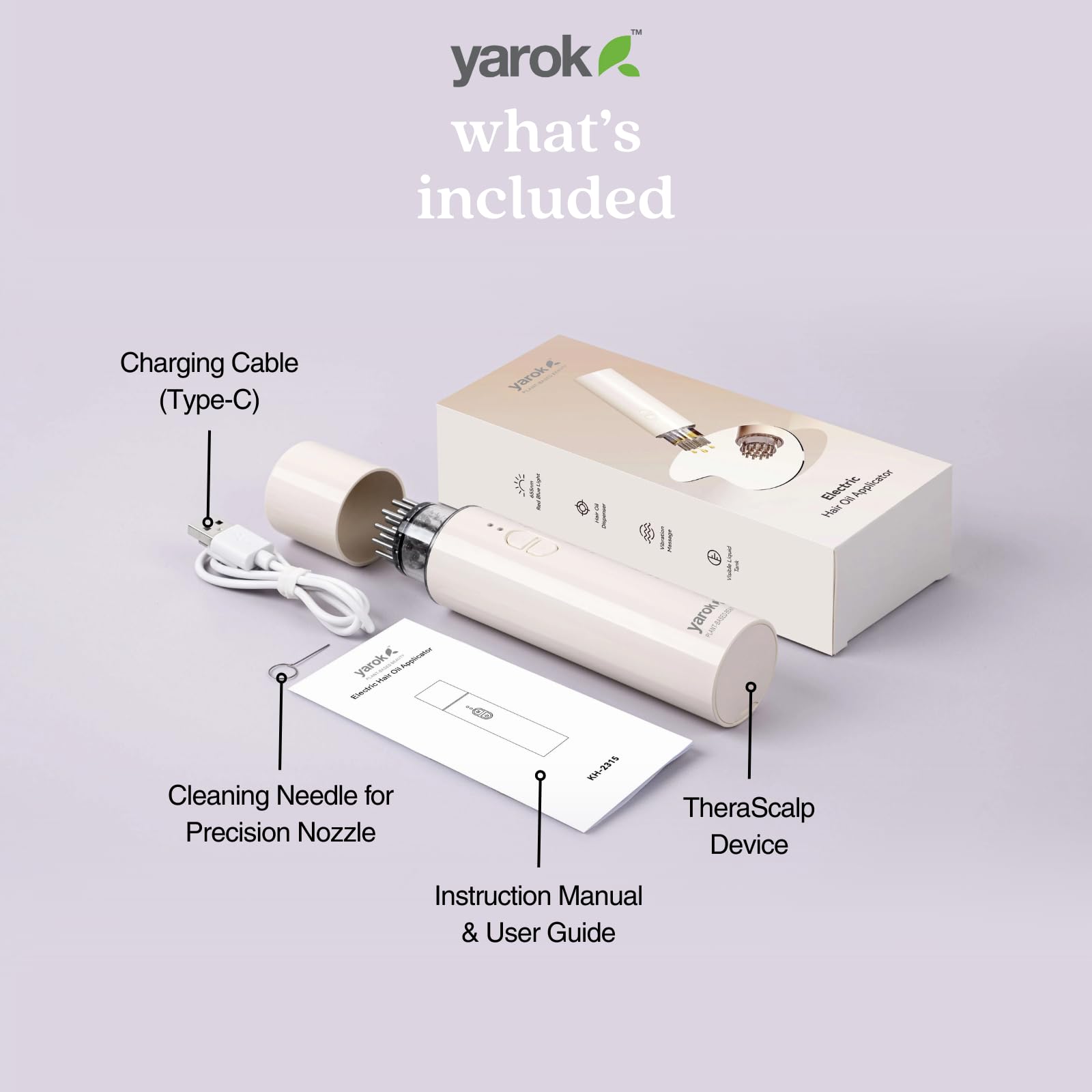 Yarok - Therascalp - Soothe, Strengthen, & Relax - Healthier & Stronger Hair - Nourishes Hair Follicles - Easy to Clean - Serum Distributor, Massager - 5ml Liquid Capacity - Medaid International