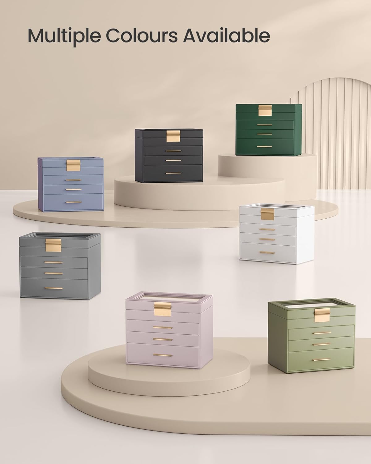 SONGMICS Jewellery Box with Glass Lid  JBC161W01