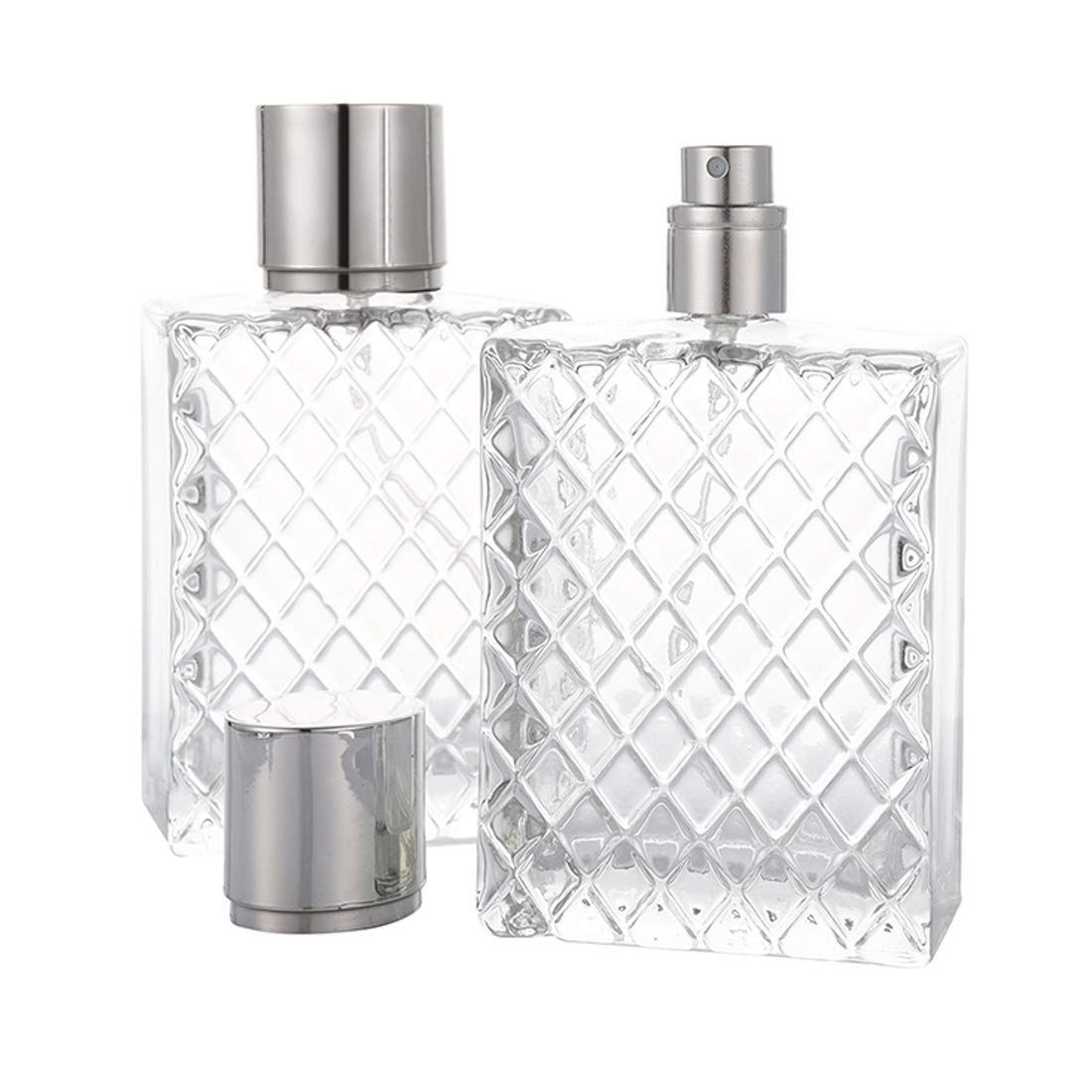 Enslz 100ml 3.4 oz Refillable Spray Perfume Bottles large cosmetic Fine Mist Atomizer Empty Portabe Clear Glass Essential Oil Container for Travel - Medaid International
