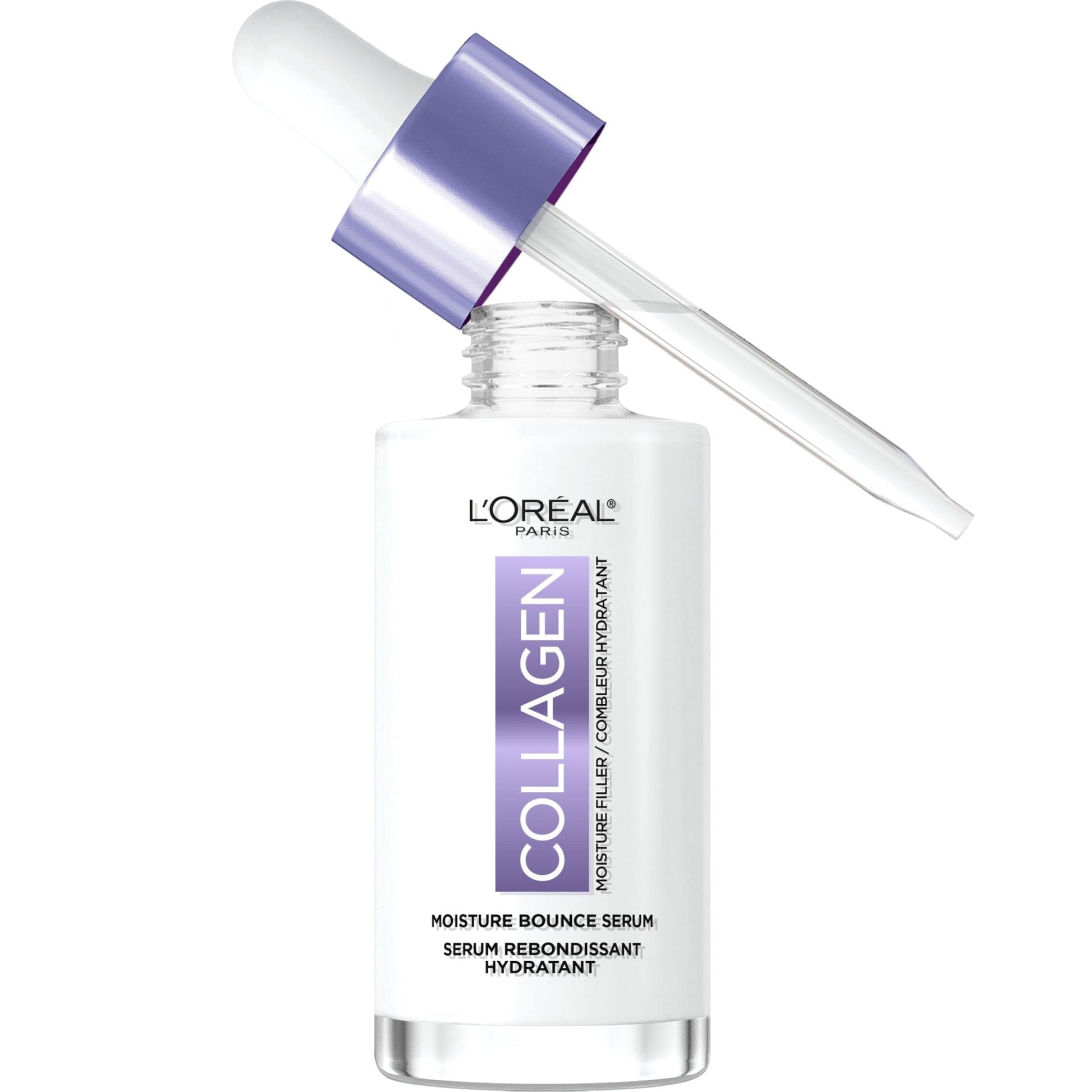L'Oreal Paris Collagen Moisture Filler Moisture Bounce Face Serum, Glow Serum with Collagen, Glycerin, and Squalane for Bouncy, Radiant, Hydrated Skin - Medaid International
