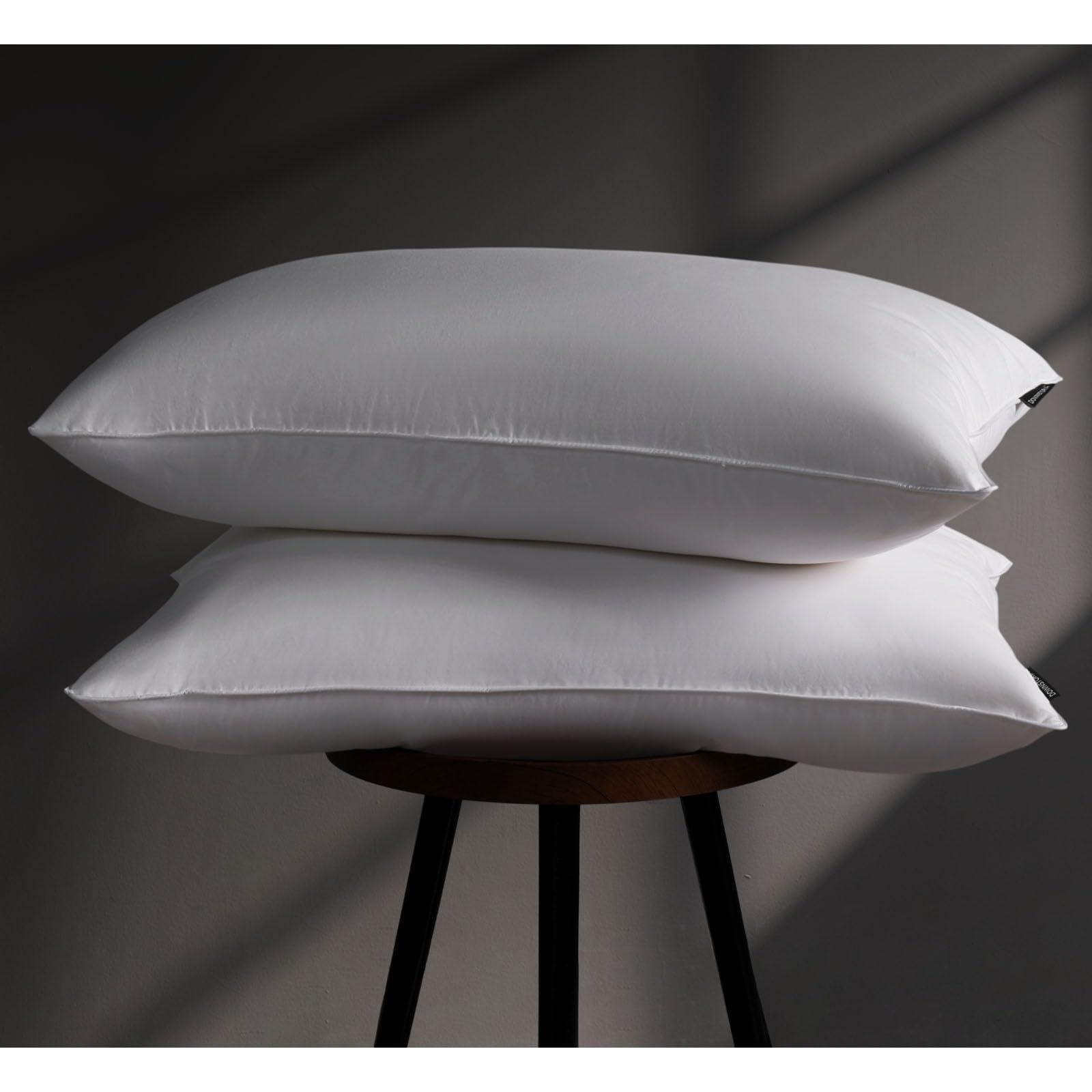 Luxury Feather Down Pillow Queen Size Set of 2 Pack, 100% Cotton Hotel Collection Bed Pillows for Sleeping, Down Surrounded Soft Medium Firm Pillows for Side Back Stomach Sleepers 20" x 30" - Medaid International
