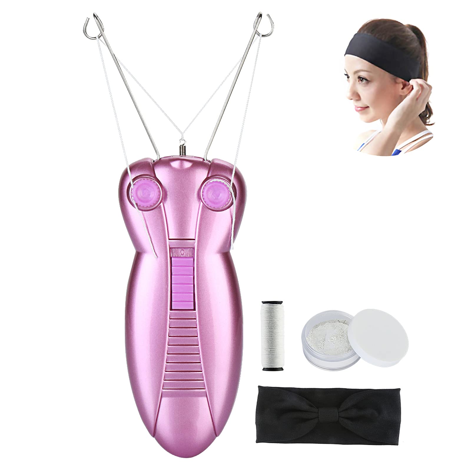 WAYCOM Ladies Facial Hair Remover Electric Women's Beauty Epilator Facial Threading Hair Removal Shaver Face Massager Pull Faces Delicate Device Depilation -Birthday Christmas Day Present(Purple) - Medaid International