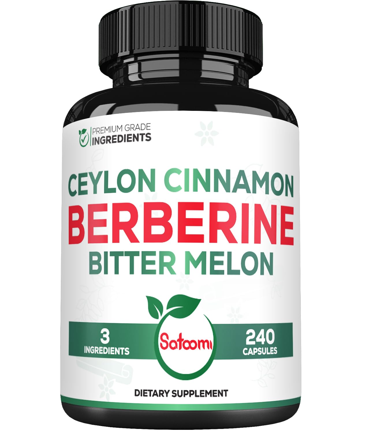 Berberine 1500mg Supplement with Organic Ceylon Cinnamon Bark & Bitter Melon - 240 Vegan Capsules for 80 Servings - Immune System, Heart Health, Body Management & Digestion Support - Medaid International