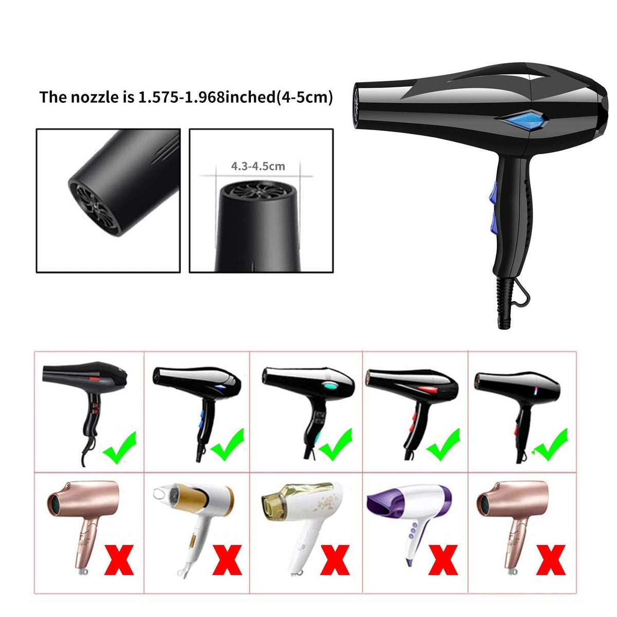 TERRIFI Universal Hair Diffuser Attachment for Hairdryers, Collapsible Professional Blow Dryer Diffuser, Adjustable Diffuser with Comb for Curly and Natural Wavy Hair, Fits Most Hair Dryers