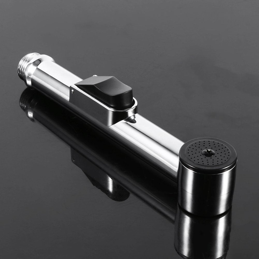 Handheld Bidet Spray Head, ABS Shattaf Stainless Steel Home Bathroom Portable Chrome Plated Toilet Bidet Shower Spray