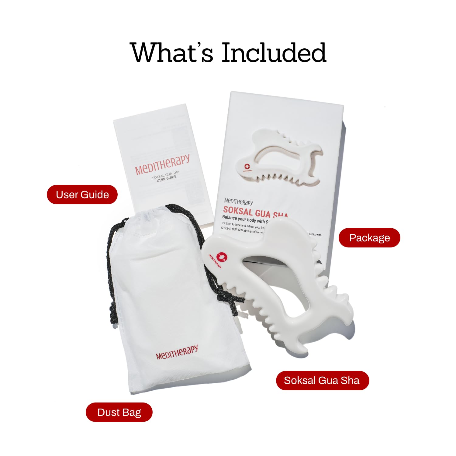 MEDITHERAPY SOKSAL GUASHA,Ceramic Gua Sha,Body Massage Tool, Korean Body Guasha, Guasha Board, Face Lift, Muscle Relief Massage Board (Body Massager) - Medaid International
