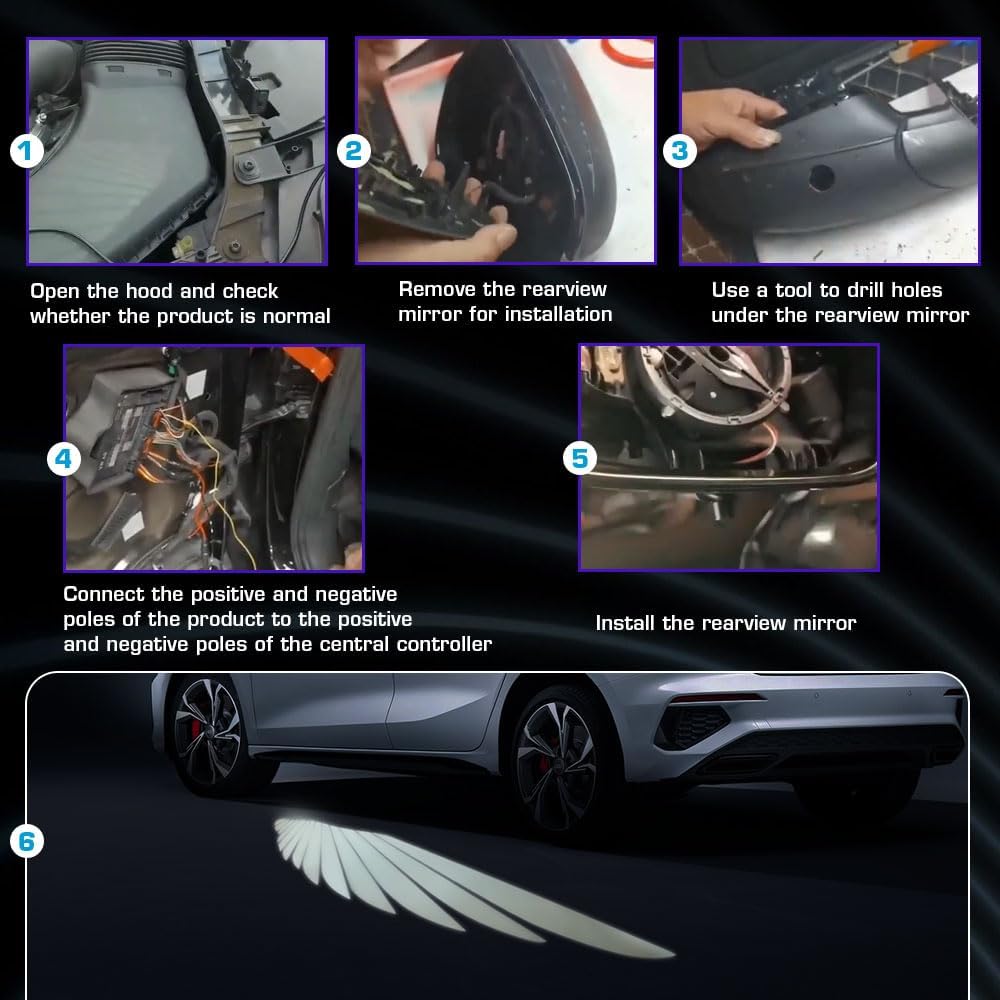 Car Angel Wings Light