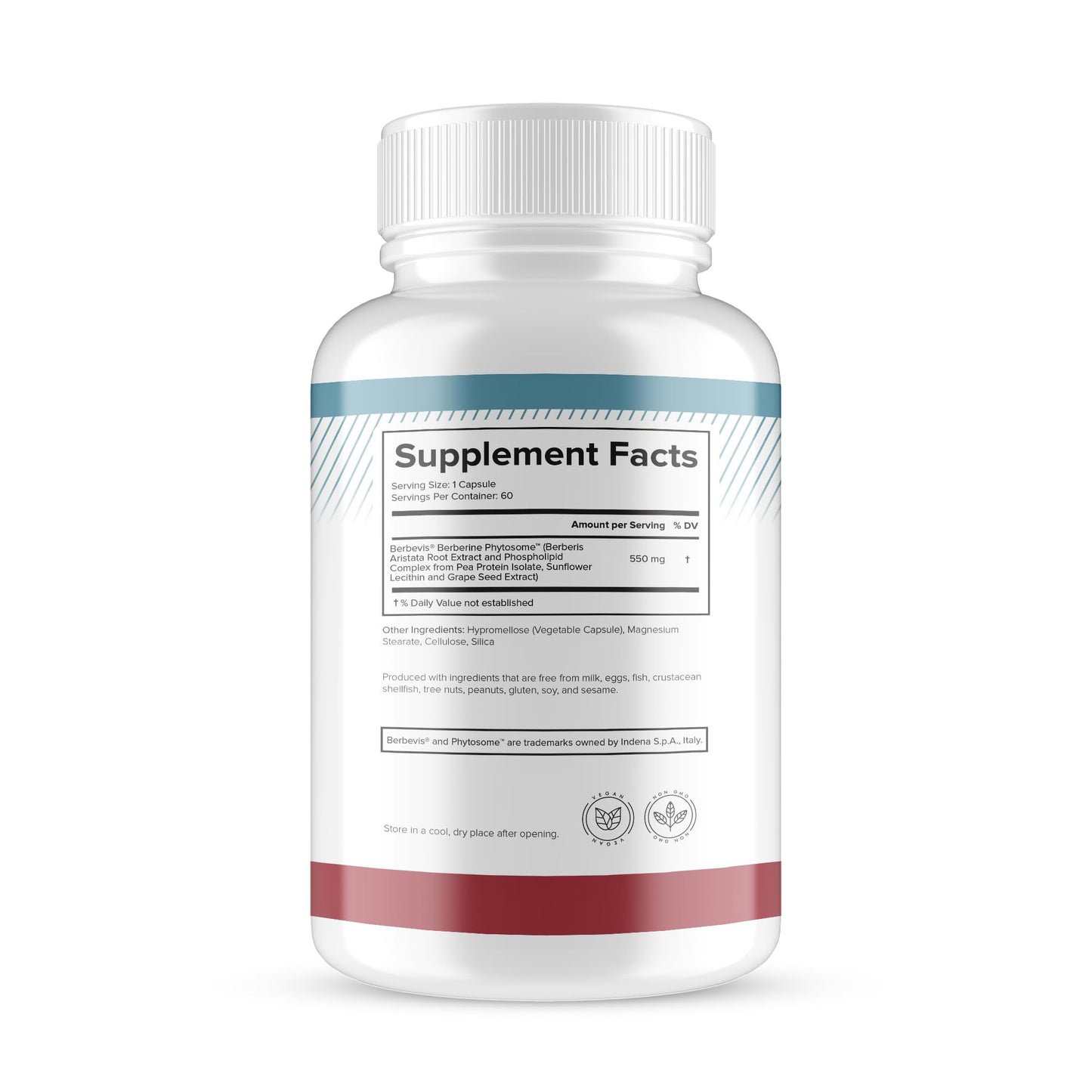 Berberine Phytosome with Berbevis, 550mg Enhanced Absorption Supplement for Metabolic Support & Heart Health, Highly Bioavailable Berberine Complex, Gluten-Free, Non-GMO, 60 Vegetarian Capsules - Medaid International