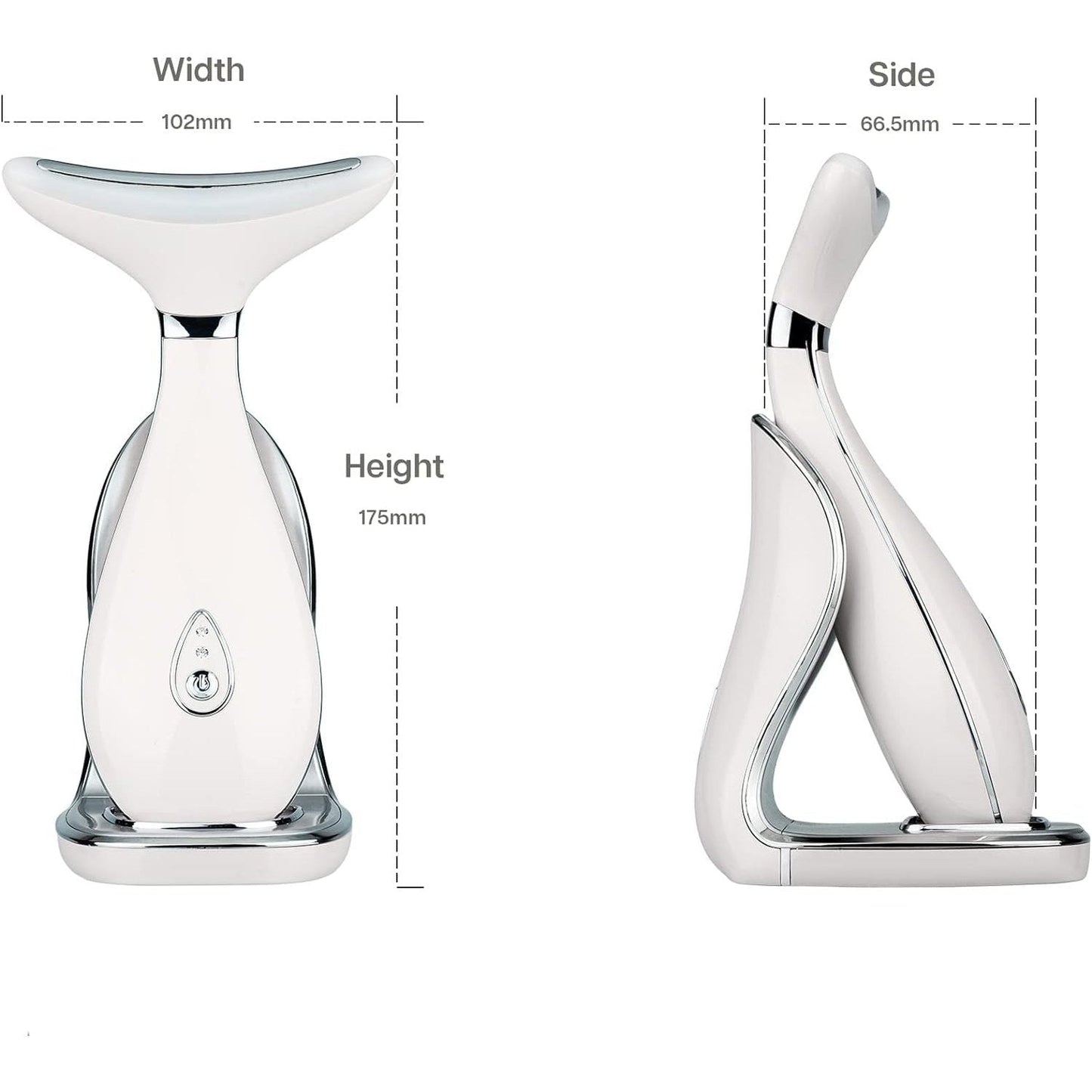 VRAIKO Lily Neck Face Massager, Face Sculpting Tool, Skin Rejuvenation Device with Thermal, Triple Action LED and Vibration, for Anti-Aging, Lifting and Tightening Sagging Skin (Pearl White) - Medaid International