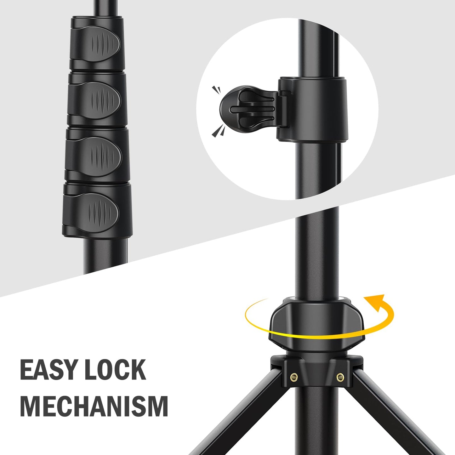 Liphisy 64” Tripod for Cell Phone & Camera, Phone Tripod with Remote and Phone Holder, Sturdy & Stable Height Adjustable Multi-Angle Shot Selfie Stick Tripod for Video Recording - Medaid International