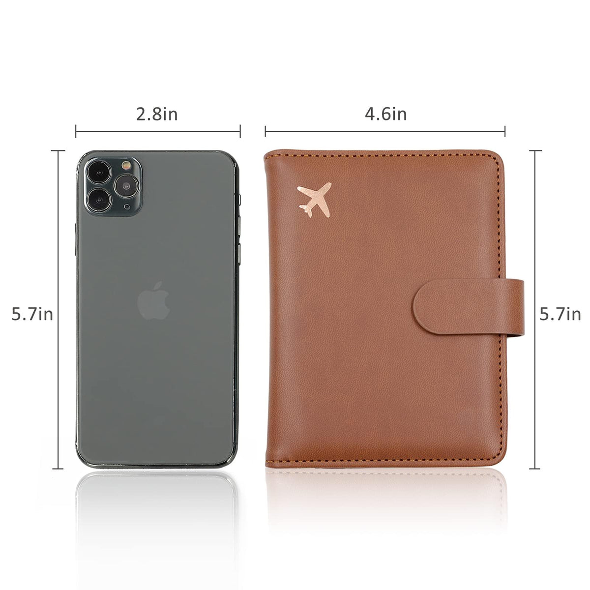KASTWAVE Passport Holder, Passport Holder Card Slots, Creative Aircraft Certificate Storage Bag, Cute Passport Cover for Women and Men, Waterproof Rfid Blocking Travel Wallet (Borwn)