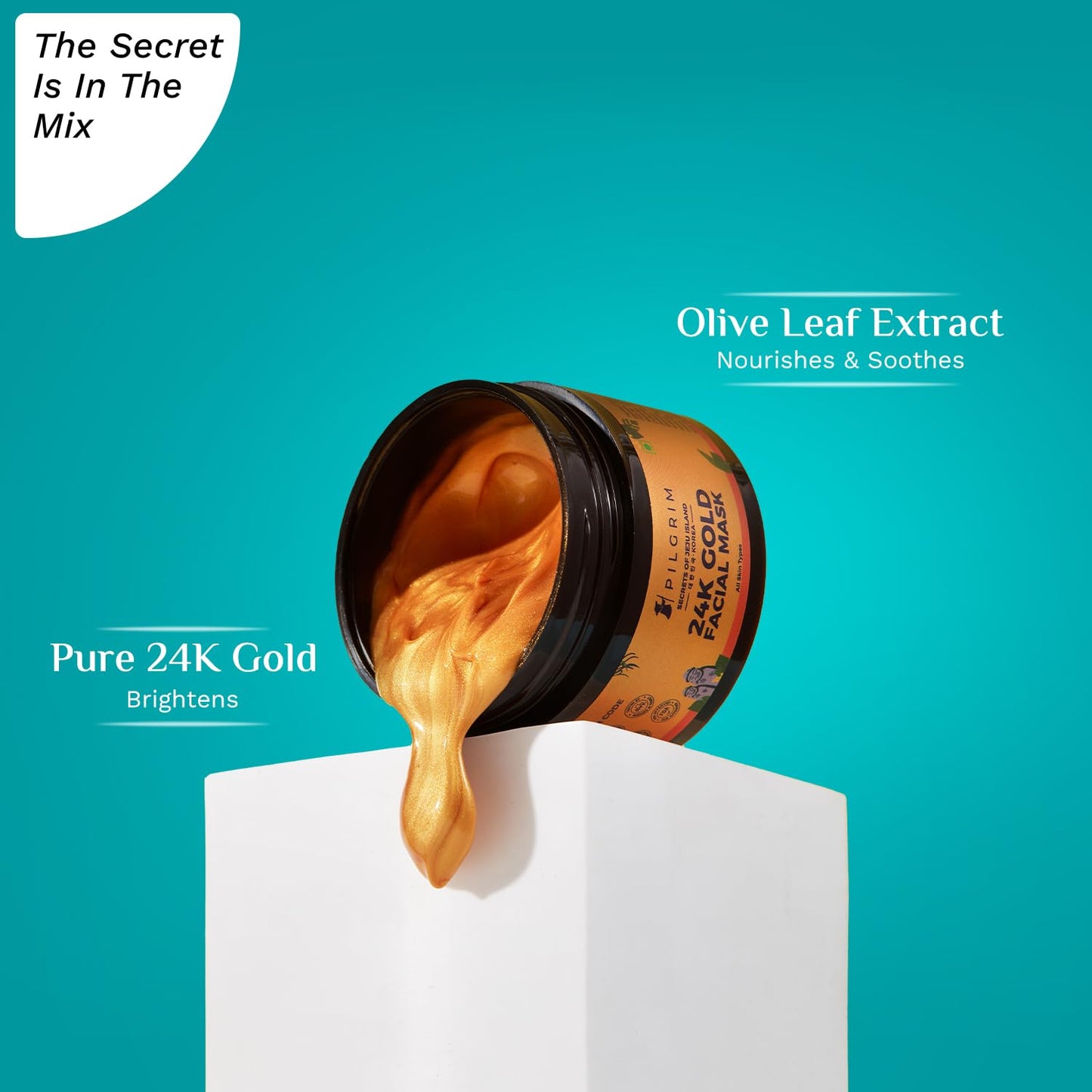 Pilgrim 24K Gold Face Mask | Hydrating & Rejuvenating Face Pack with Olive Leaf Extract | Firms & Nourishes Skin | For All Skin Types | Men & Women | 1.76 Oz (50g) - Medaid International
