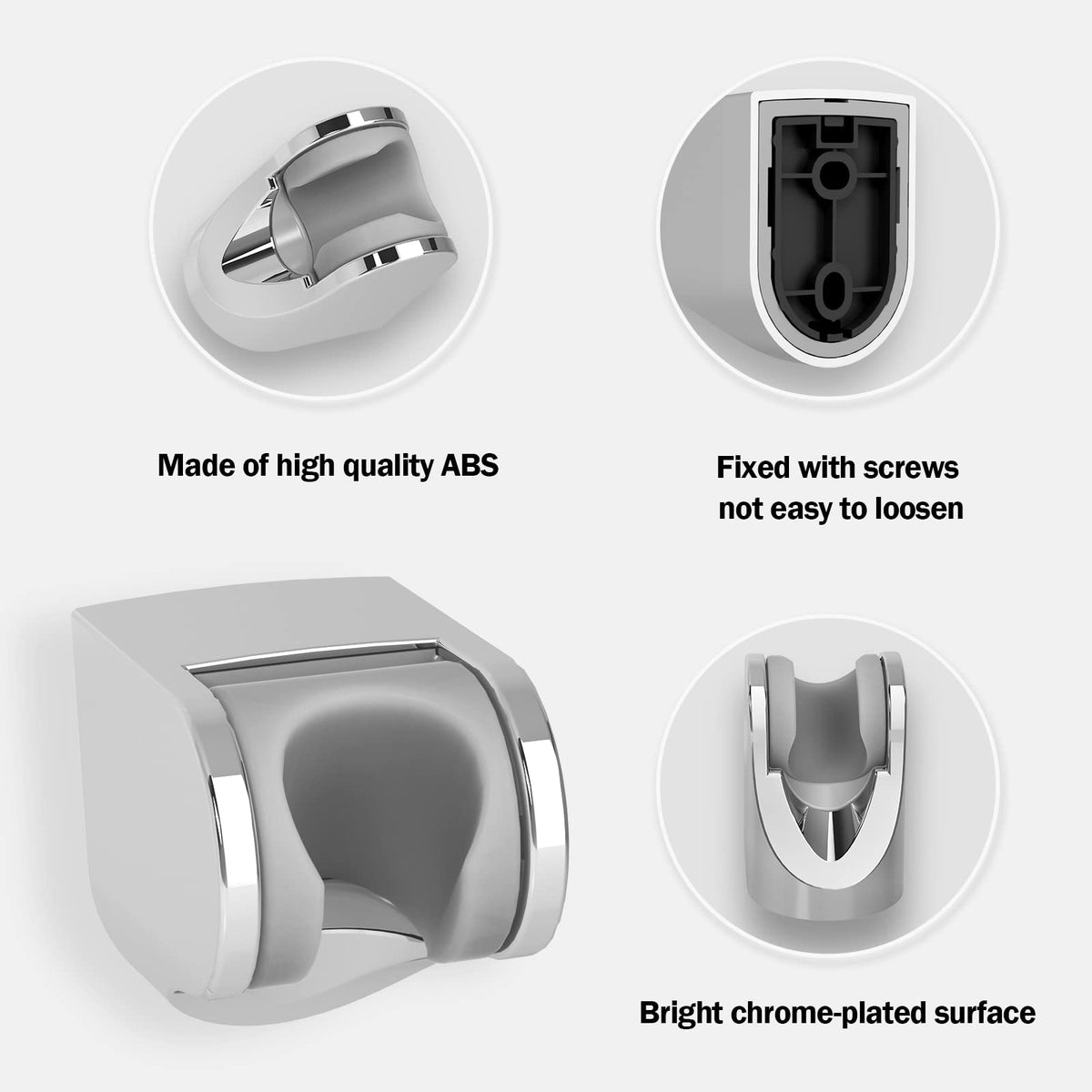 JOMOO Shower Head Holder, Adjustable Shower Head Holder Shower Mounting Brackets Handheld Shower Wand Bracket Shower Wall Mount Holder Chrome Finish