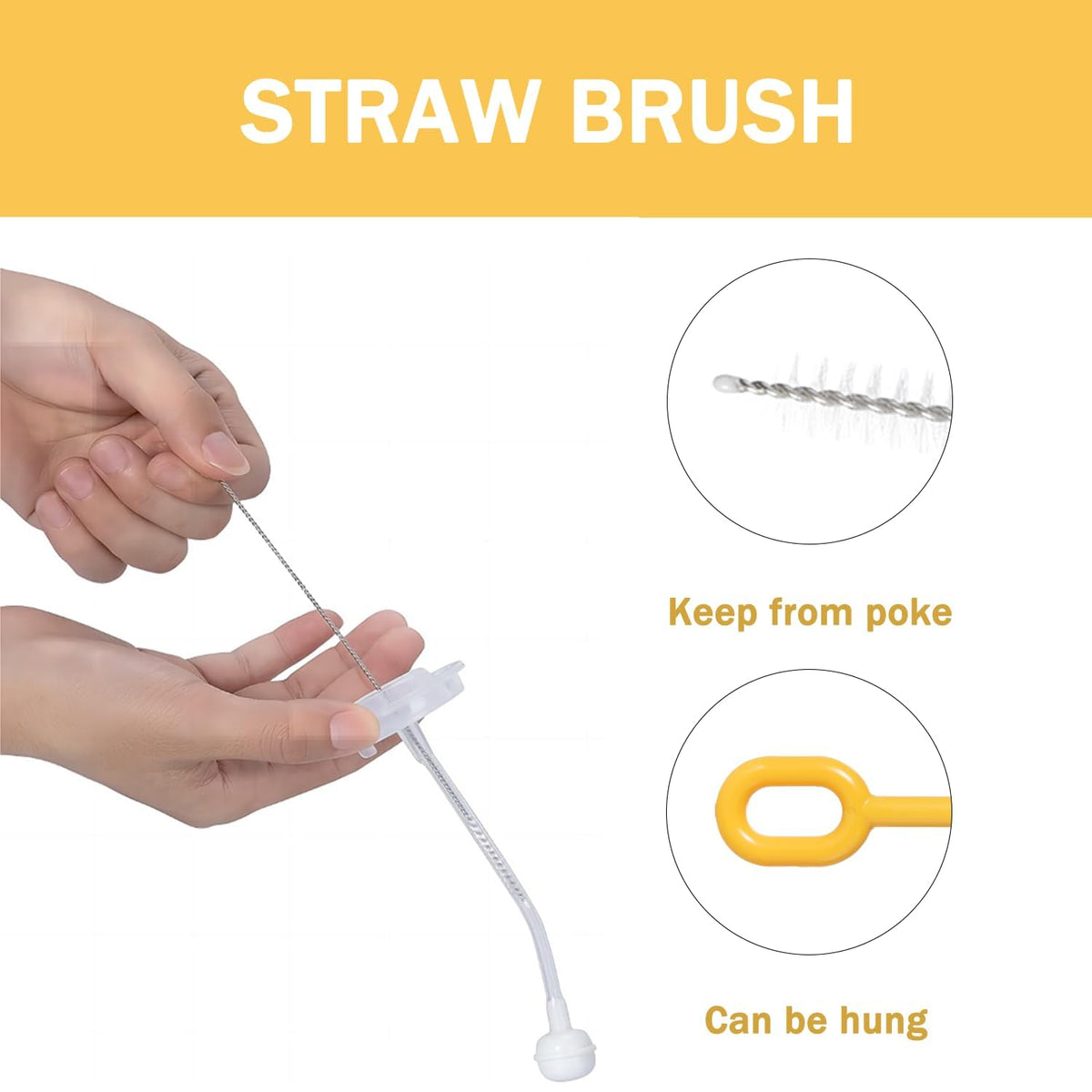 6-in-1 Baby Bottle Cleaning Kit, Portable Travel Bottle Brush Set with Nipple Brush, Straw Brush, Soap Dispenser, Drying Rack & Storage Box, BPA-Free, Compact Infant Feeding Essentials (Yellow)