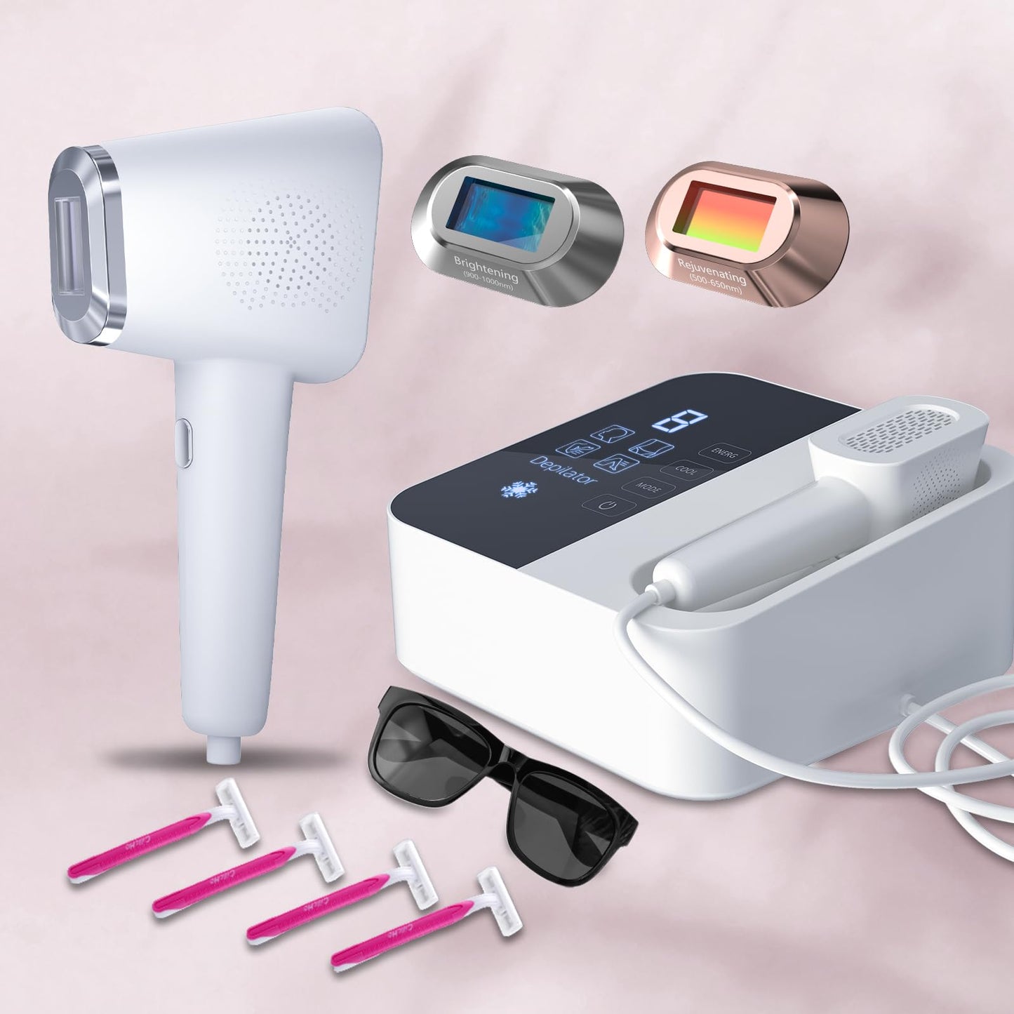 REEOOH Professional Laser Hair Removal Machine, IPL Hair Removal Device with Ice Cooling, 3 in 1 Body Painless Home Laser Hair Removal for Face Legs, Ideal Choice for Women & Men - Medaid International