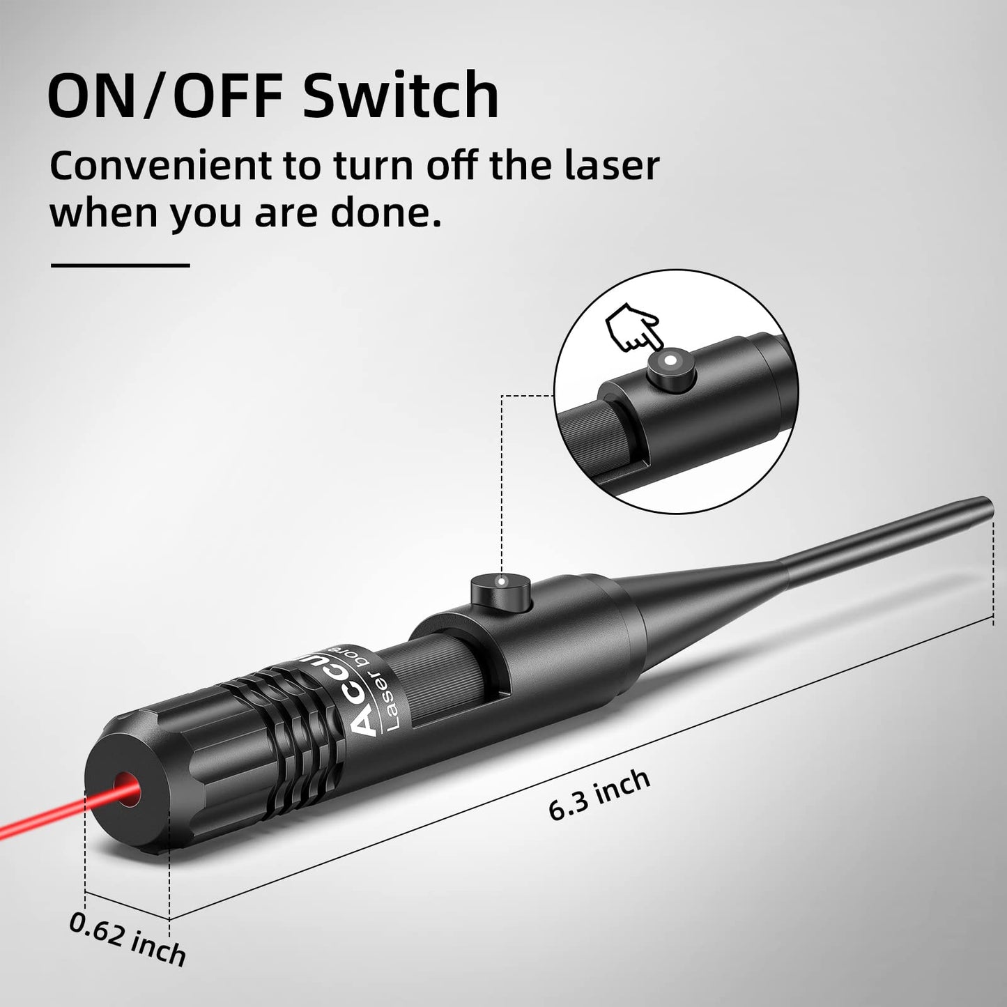 EZshoot Bore Sight Kit for .17 to 12GA Calibers BoreSighter with Button Switch Red Laser Bore Sight - Medaid International