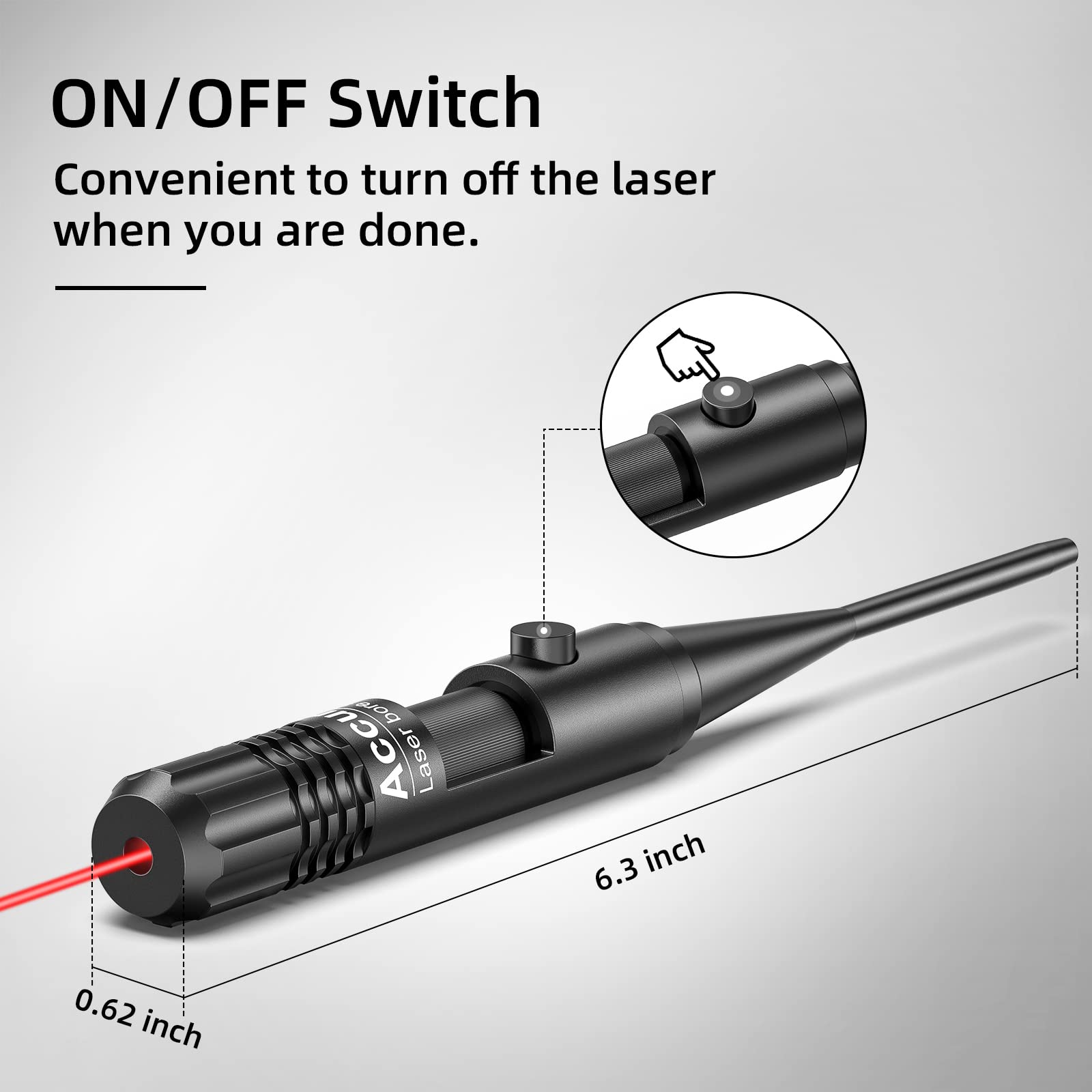 EZshoot Bore Sight Kit for .17 to 12GA Calibers BoreSighter with Button Switch Red Laser Bore Sight - Medaid International