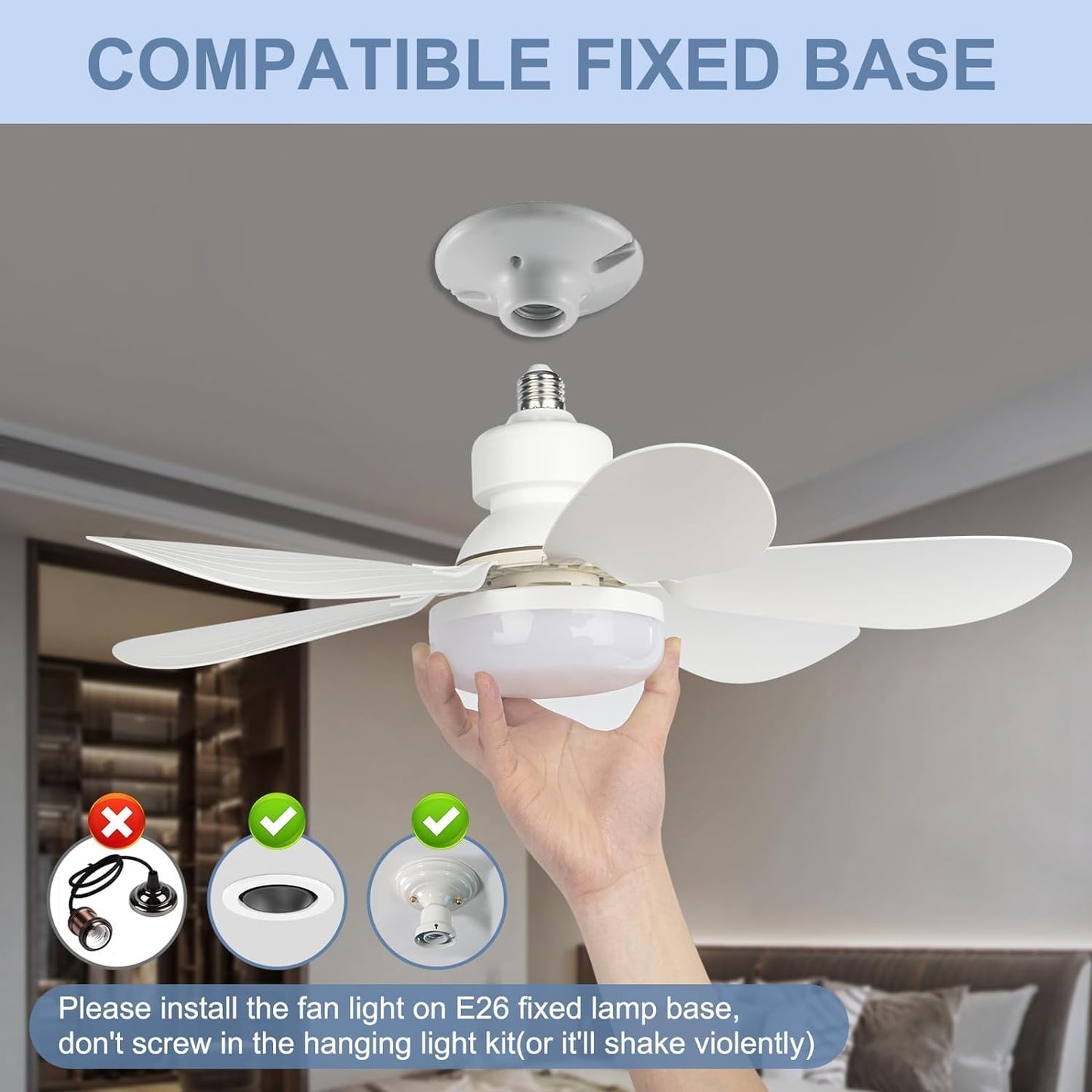 Flower Socket Fan Light (202614c)